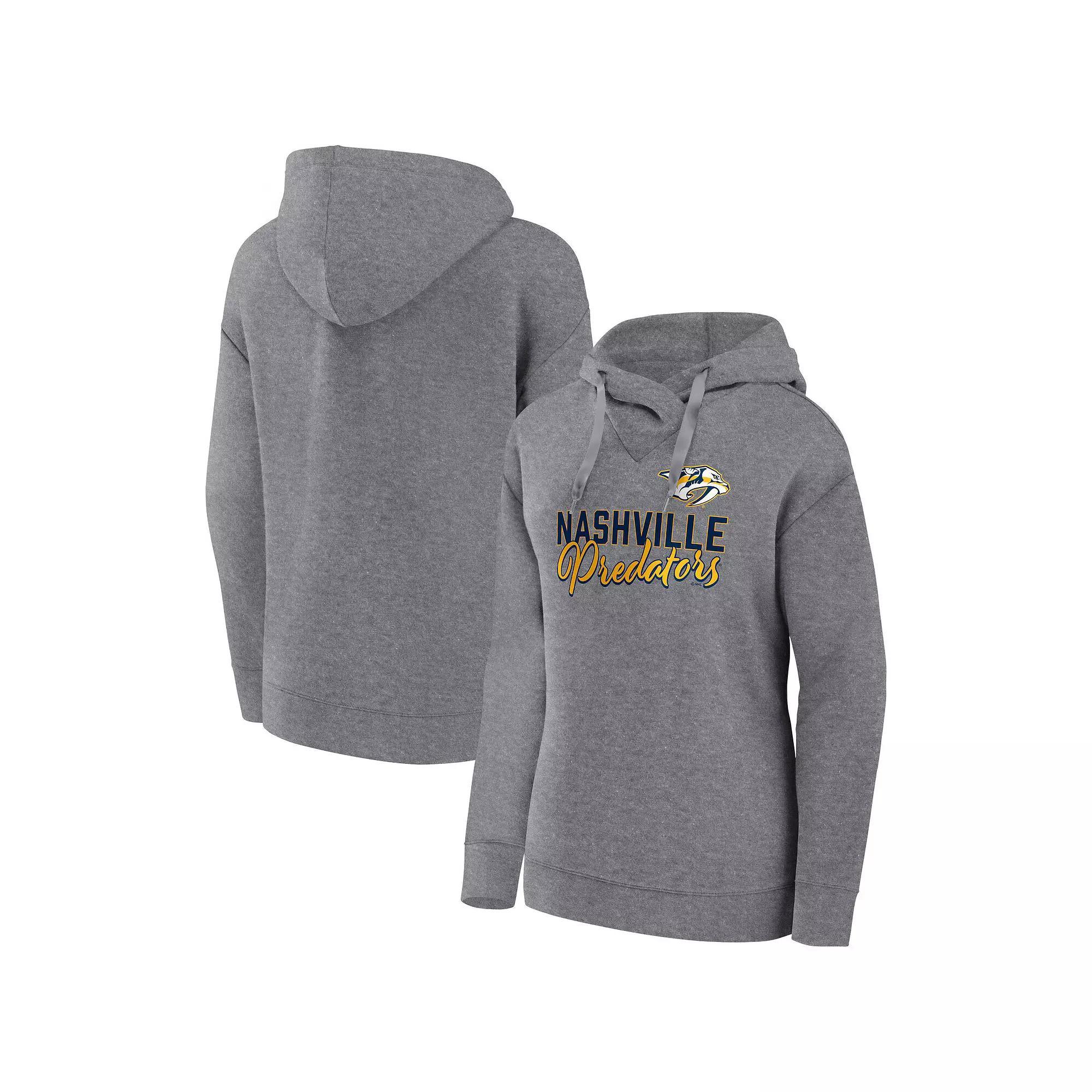Women's Fanatics Branded Heather Gray Los Angeles Kings Script Favorite Pullover Hoodie, Size: Medium, Kgs Grey Product Image