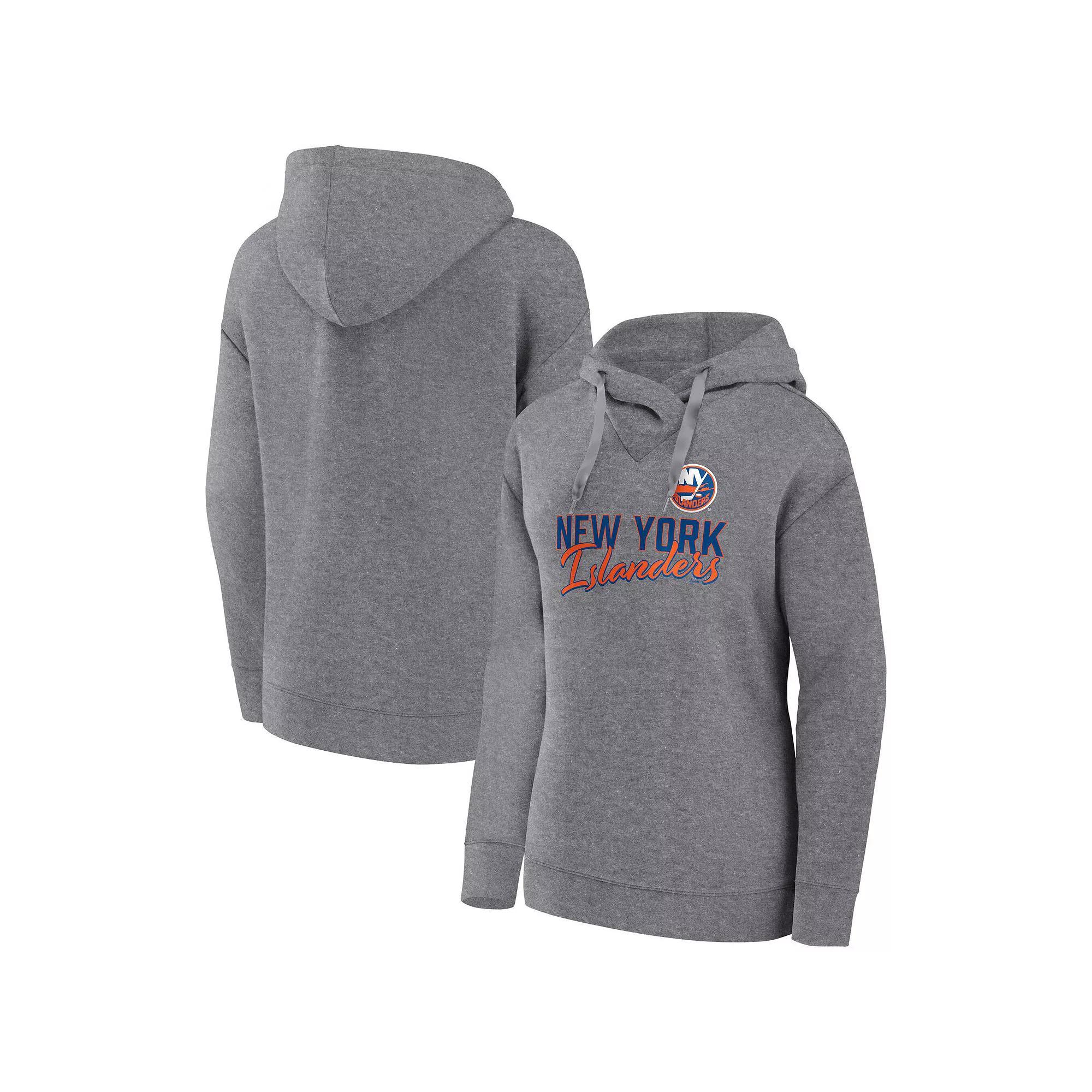 Women's Fanatics Branded Heather Gray St. Louis Blues Script Favorite Pullover Hoodie, Size: Medium, Grey Product Image