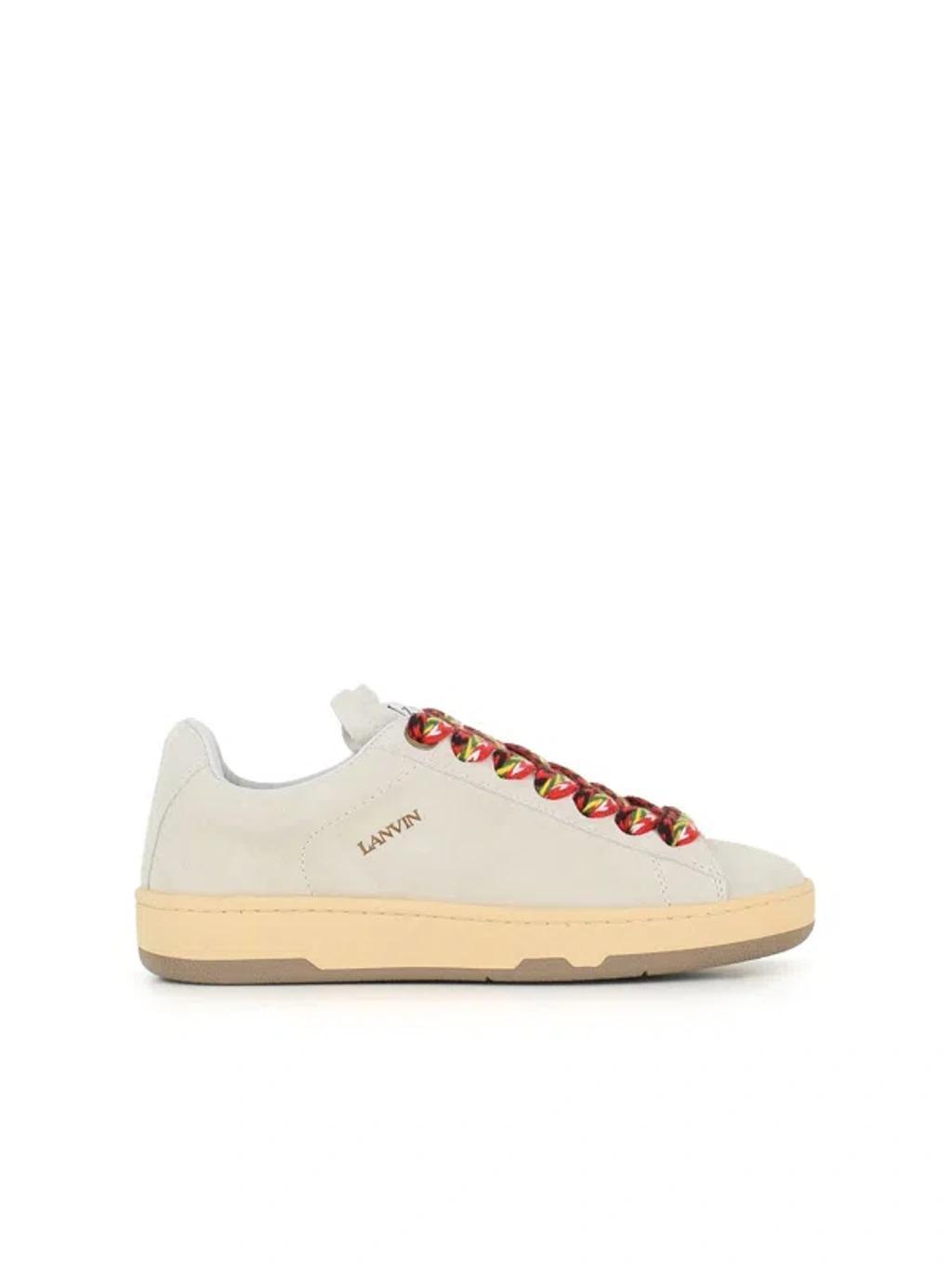 LANVIN 10mm Lite Curb Leather Low Top Sneakers In White Product Image