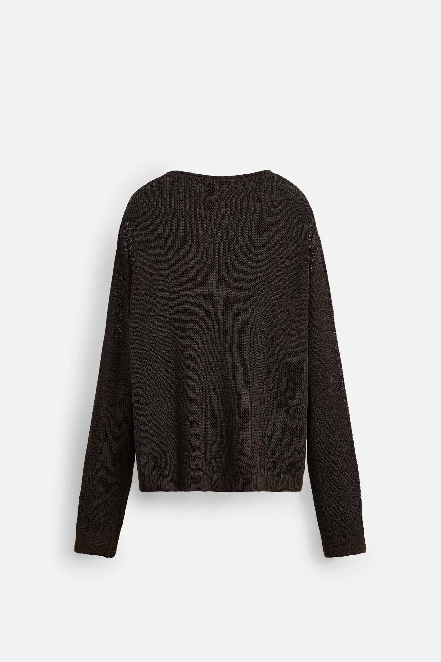 LINEN BLEND TEXTURED SWEATER Product Image