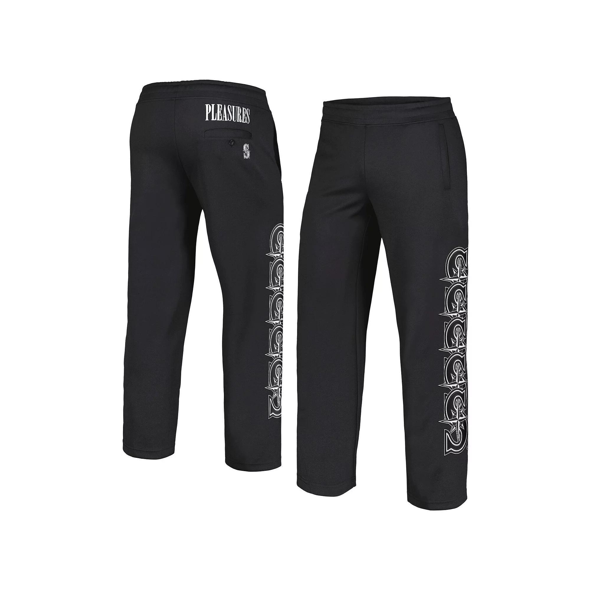 Men's Black New York Mets Pitcher Track Pants, Size: Large Product Image