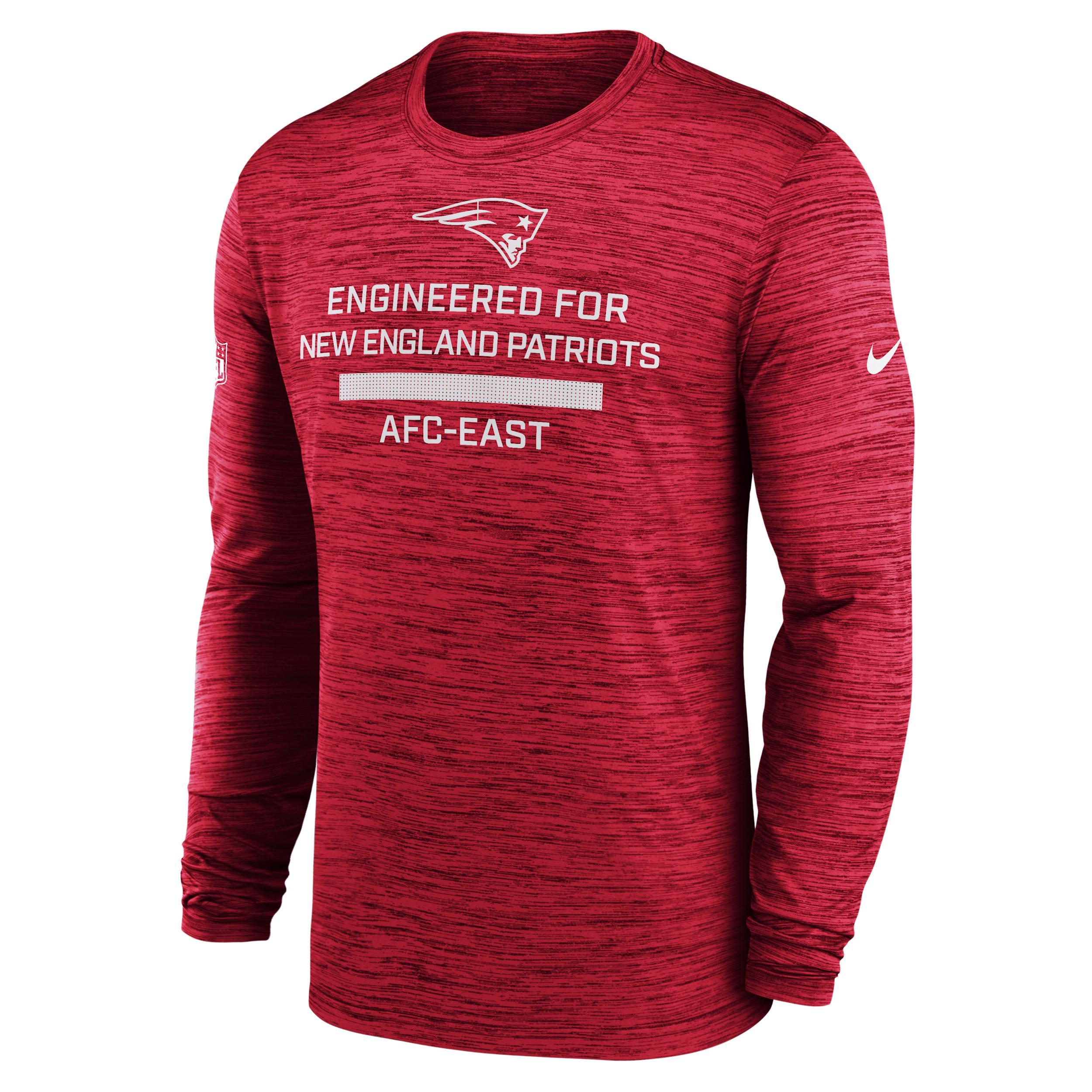 New England Patriots Sideline Team Issue Velocity Nike Men's Dri-FIT NFL Long-Sleeve T-Shirt Product Image