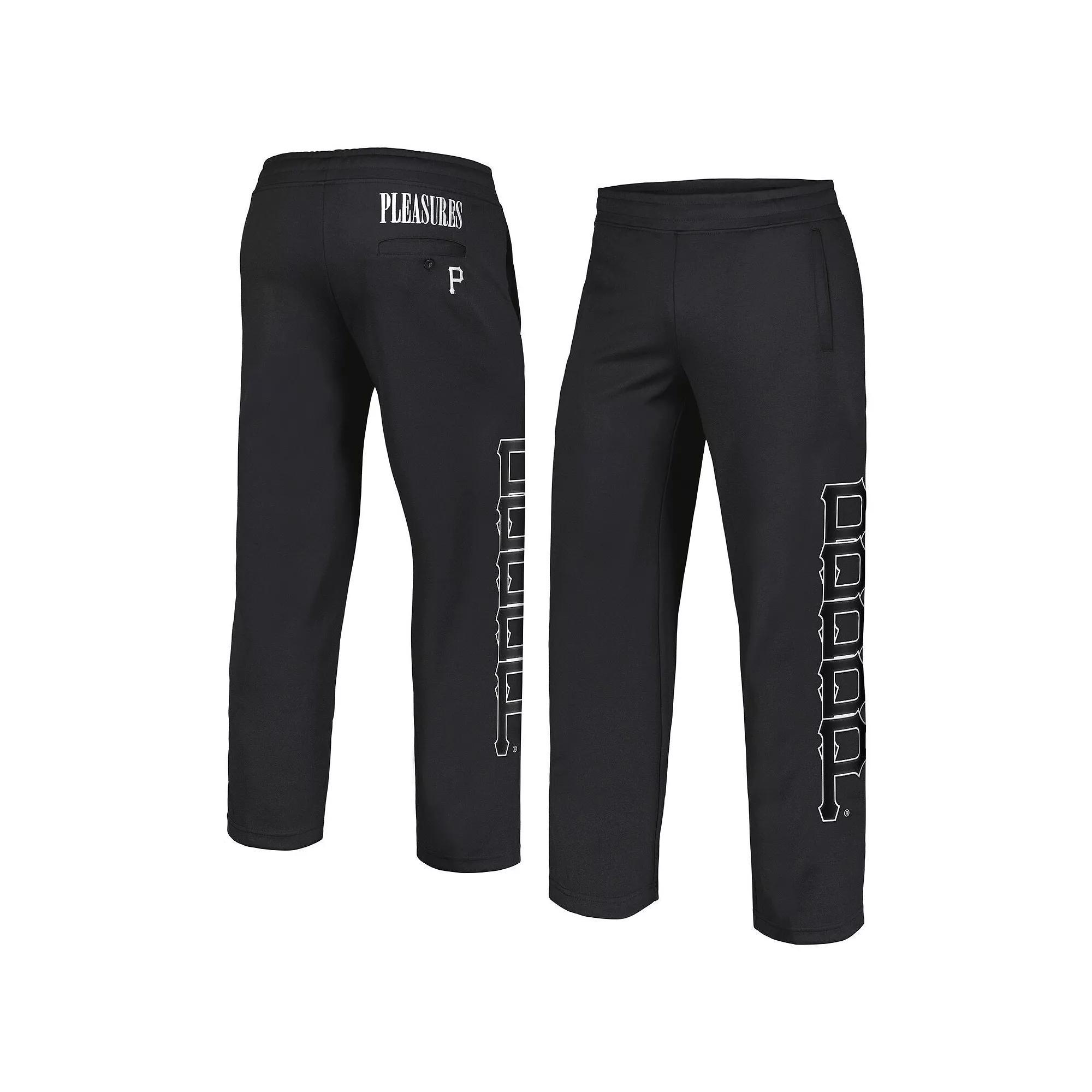 Men's Black Pittsburgh Pirates Pitcher Track Pants, Size: Large Product Image