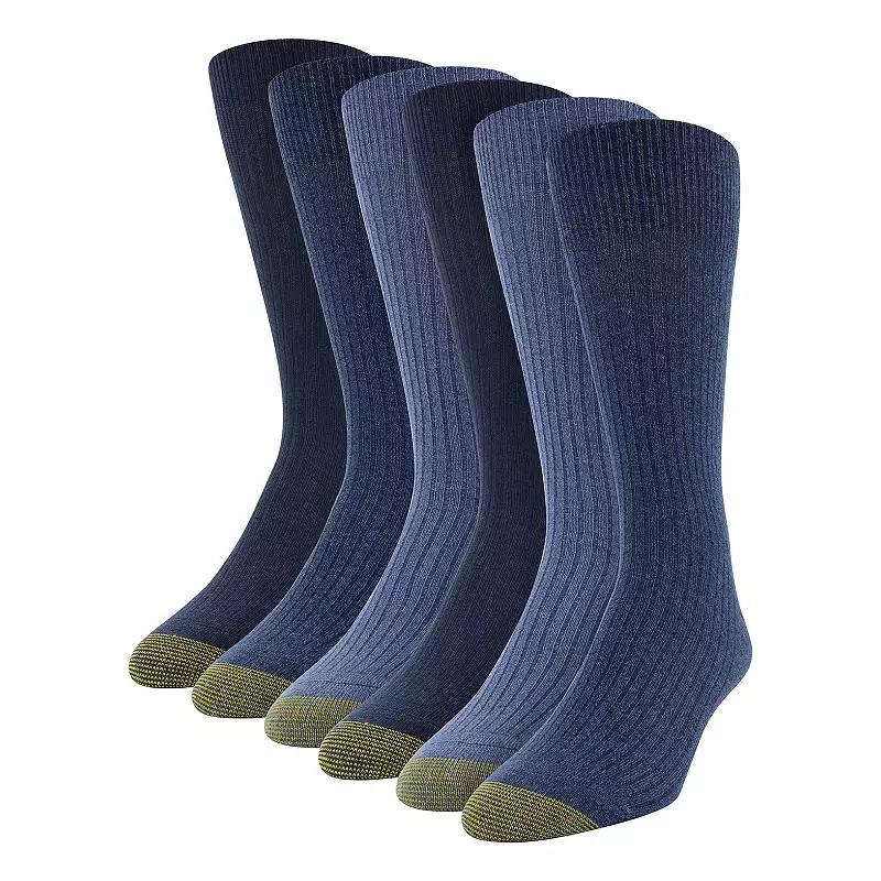 Men's GOLDTOE® 6-pack Stanton Crew Socks, Size: 6-12, Blue Product Image