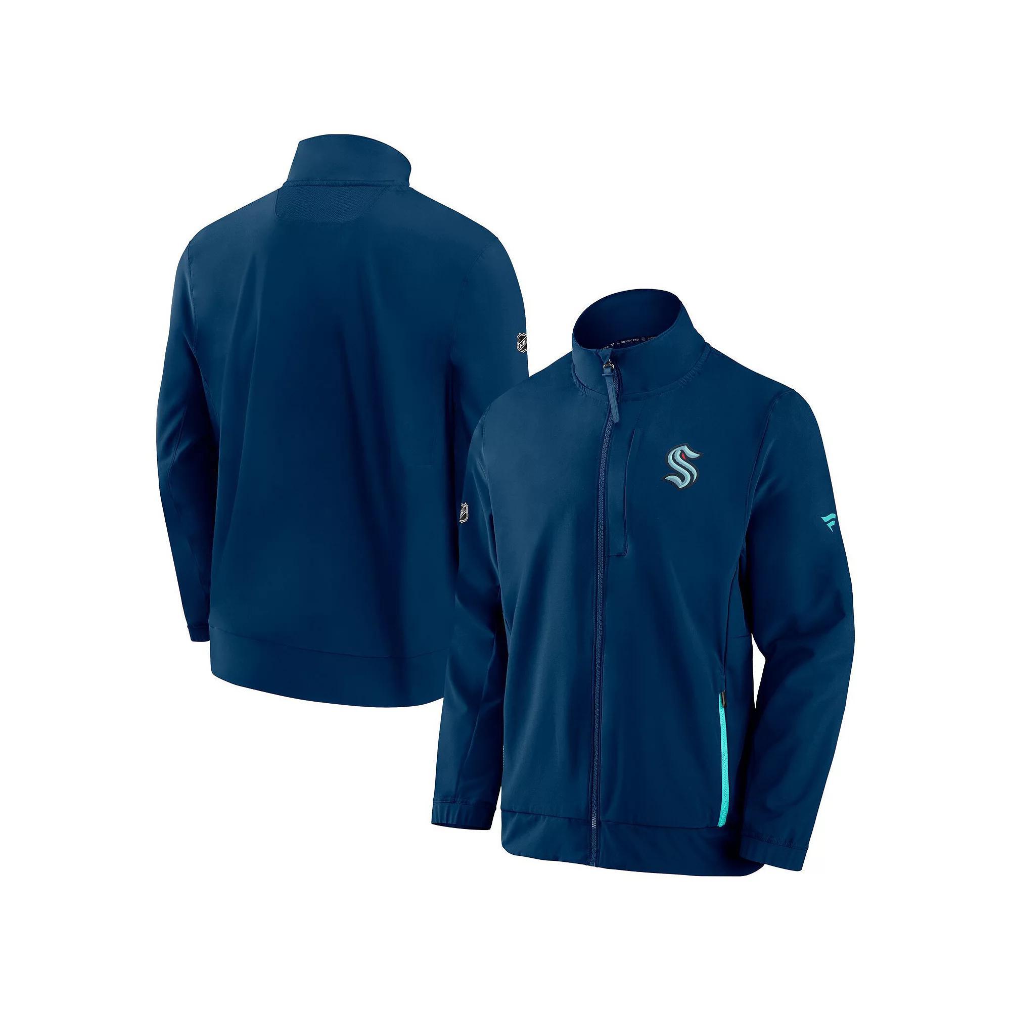 Men's Fanatics Branded Deep Sea Blue Seattle Kraken Authentic Pro Rink Coaches Full-Zip Jacket, Size: Small, Krk Blue Product Image