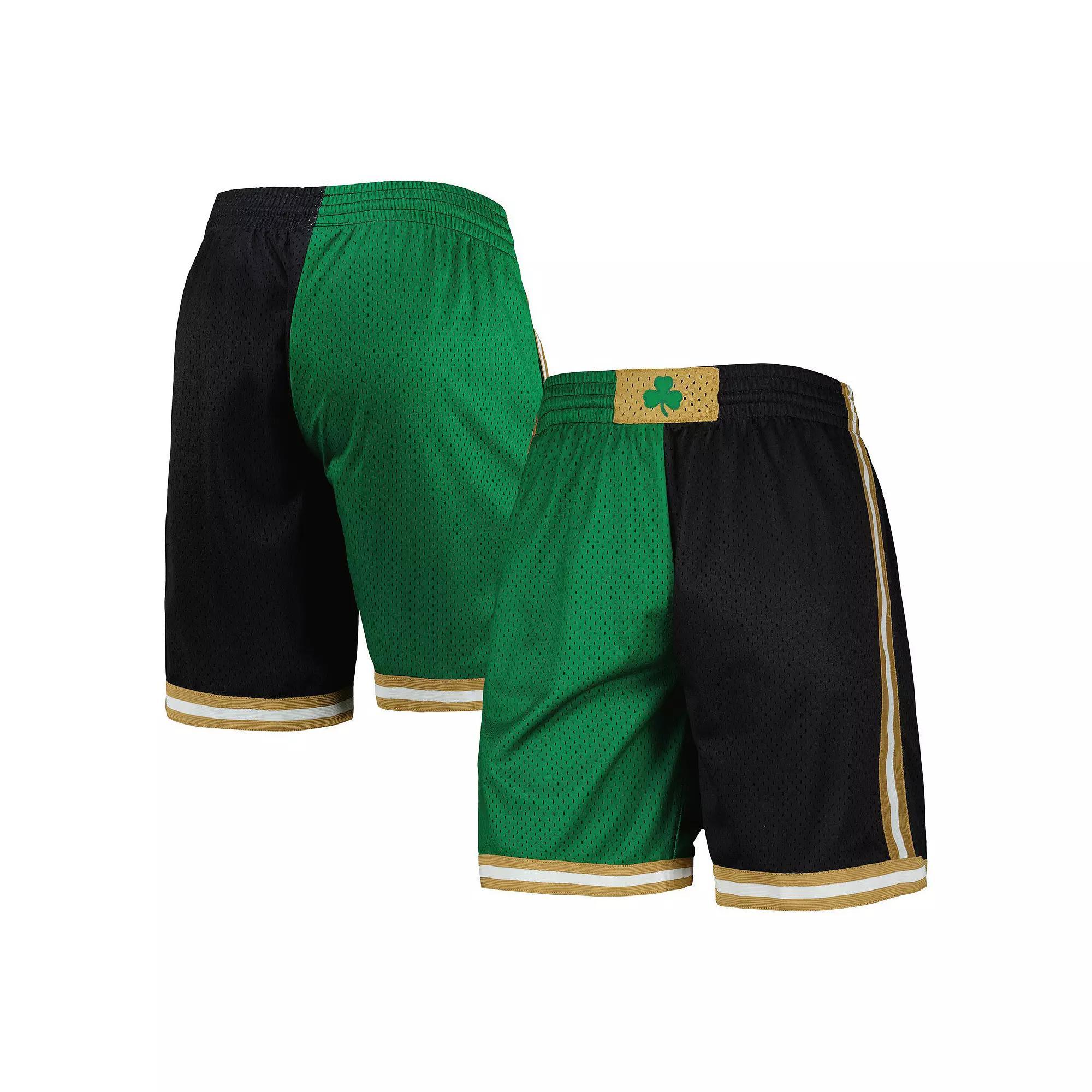 Men's Mitchell & Ness Kelly Green/Black Boston Celtics Hardwood Classics 2007 Split Swingman Shorts, Size: 2XL Product Image