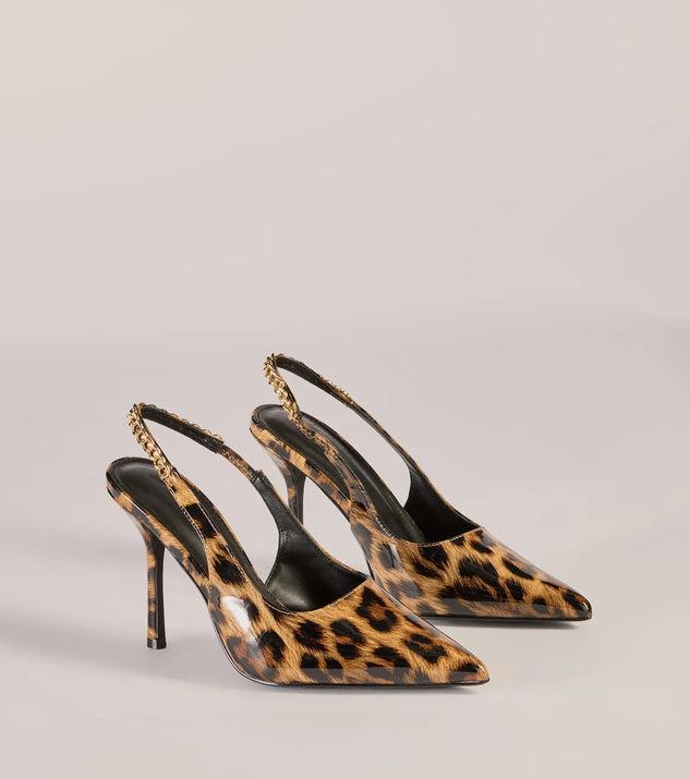 Wild Glam Leopard Print Slingback Pumps Product Image