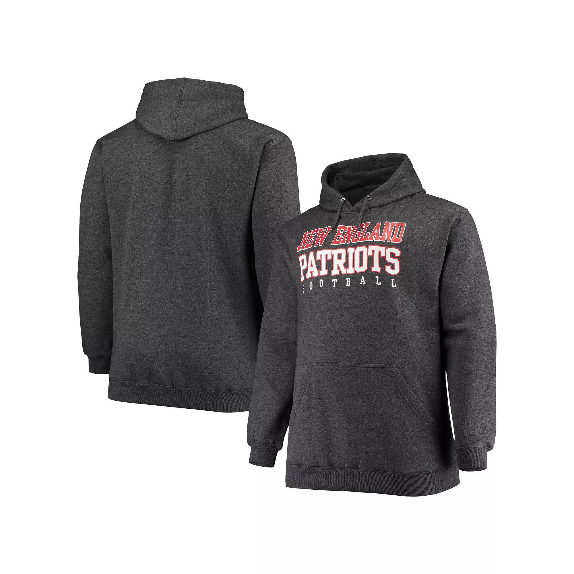 Men's Fanatics Branded Heathered Charcoal New England Patriots Big & Tall Practice Pullover Hoodie, Size: 4XB Product Image