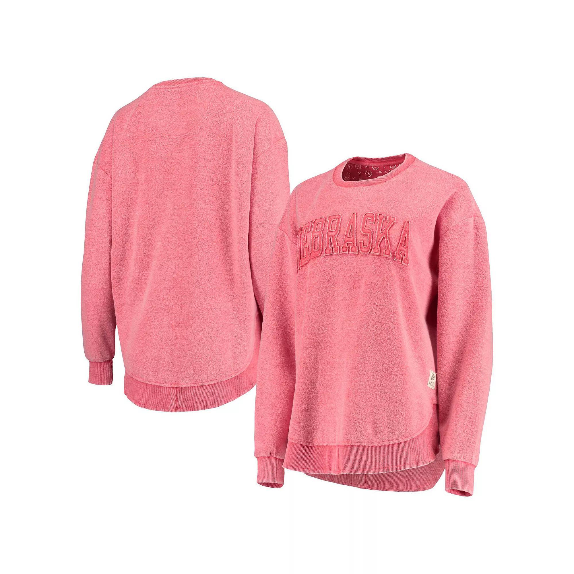 Women's Pressbox Scarlet Nebraska Huskers Ponchoville Pullover Sweatshirt, Size: Medium, Red Product Image