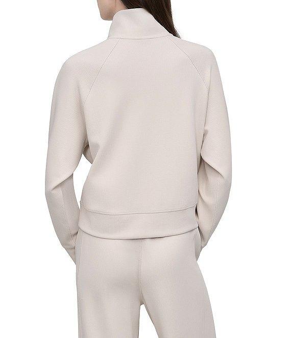 DKNY by Donna Karen Sport Highline Ribbed Mock Neck Half Zip Long Sleeve Kanga Pocket Pullover Product Image