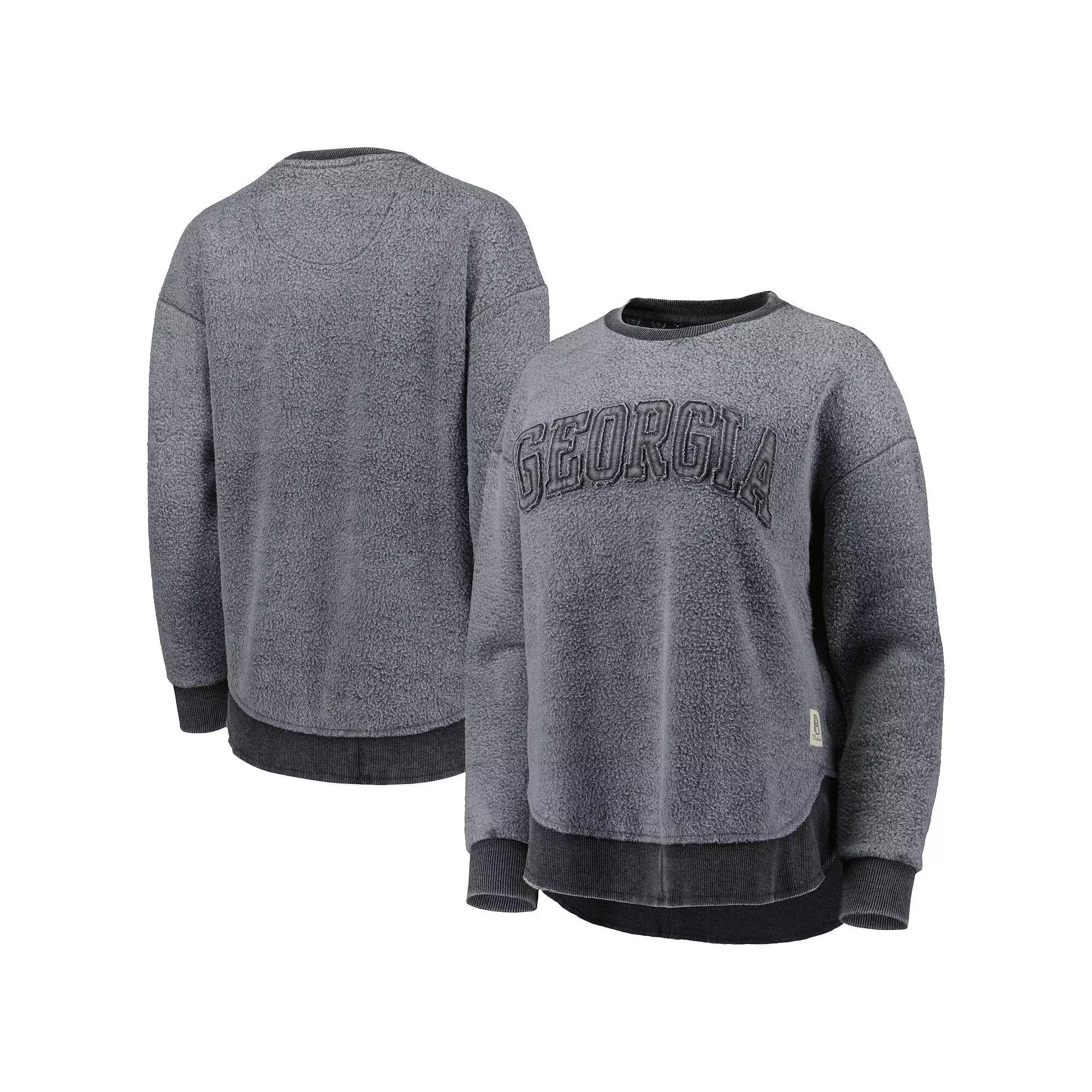 Women's Pressbox Black Georgia Bulldogs Ponchoville Pullover Sweatshirt, Size: Small Product Image