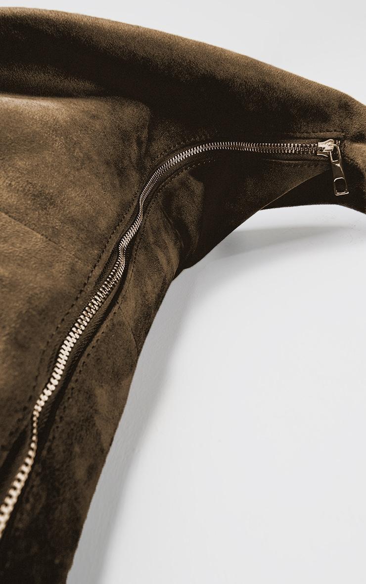 Khaki Faux Suede Oversized Slouchy Tote Bag Product Image