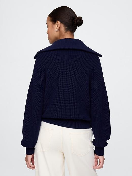 100% Cotton Half-Zip Pullover Sweater Product Image
