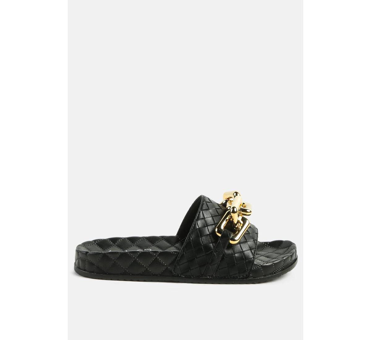 London Rag Women's Miami Shot Bling Chain Strap Slide Sandals, Size: 8, Pink Product Image
