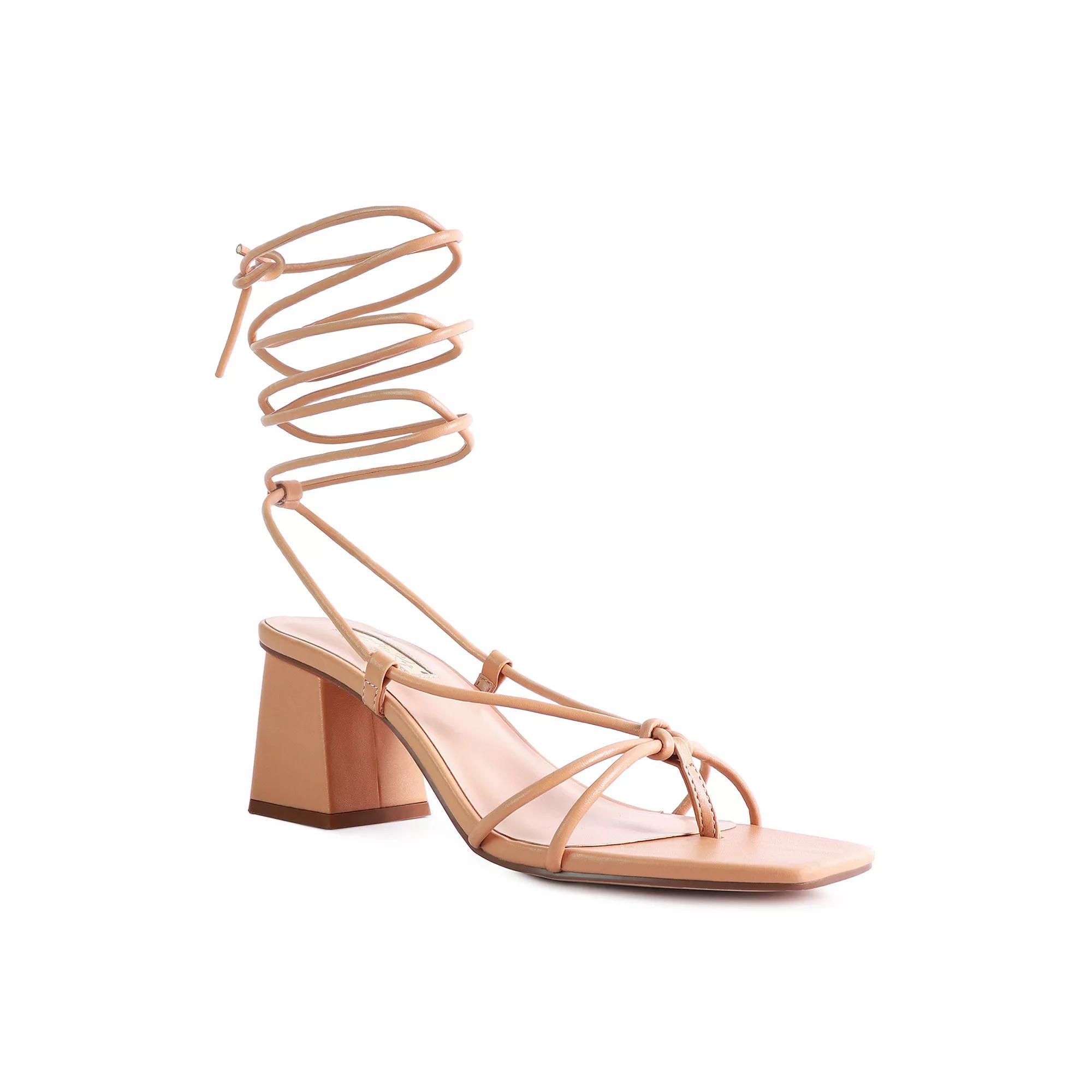 London Rag Spruce Women's Block Heel Sandals, Size: 9, Beige Product Image