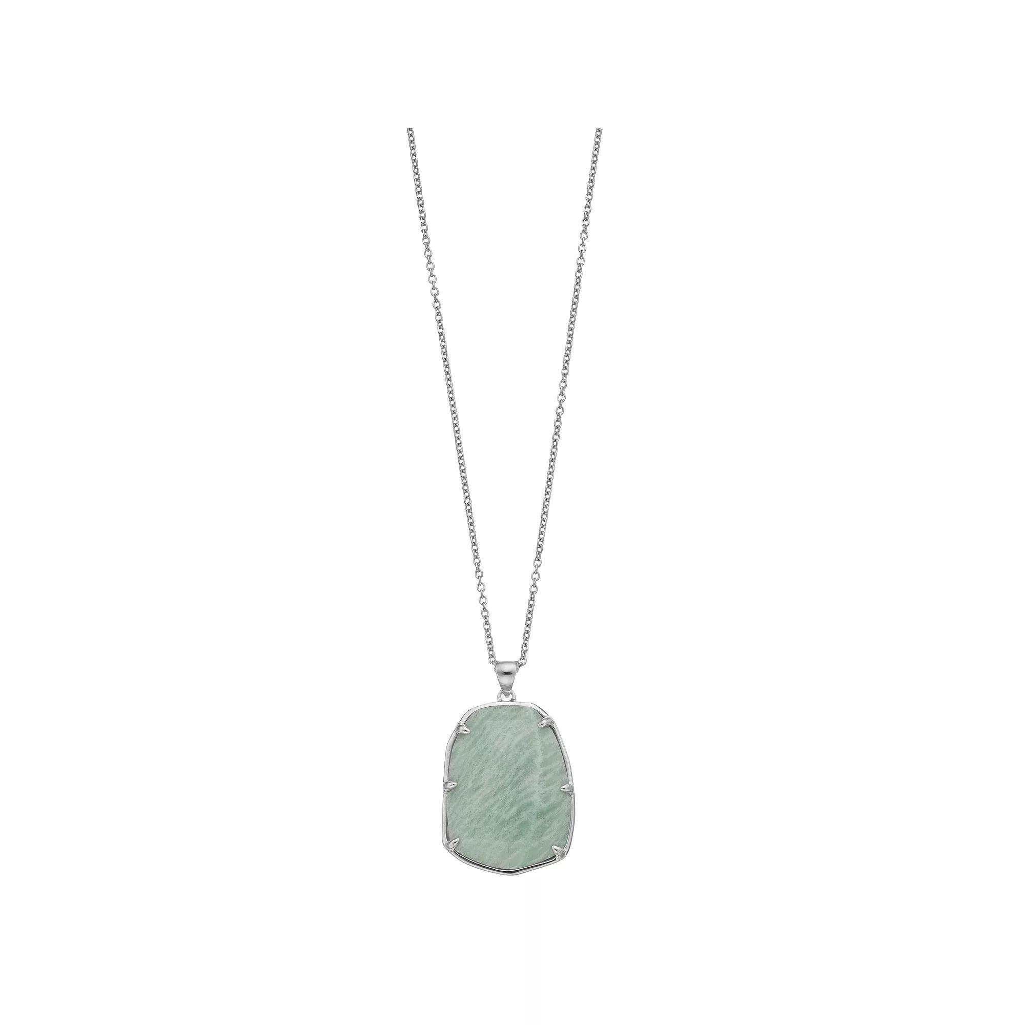 SIRI USA by TJM Sterling Silver Amazonite Statement Pendant Necklace, Women's, Size: 18" Product Image