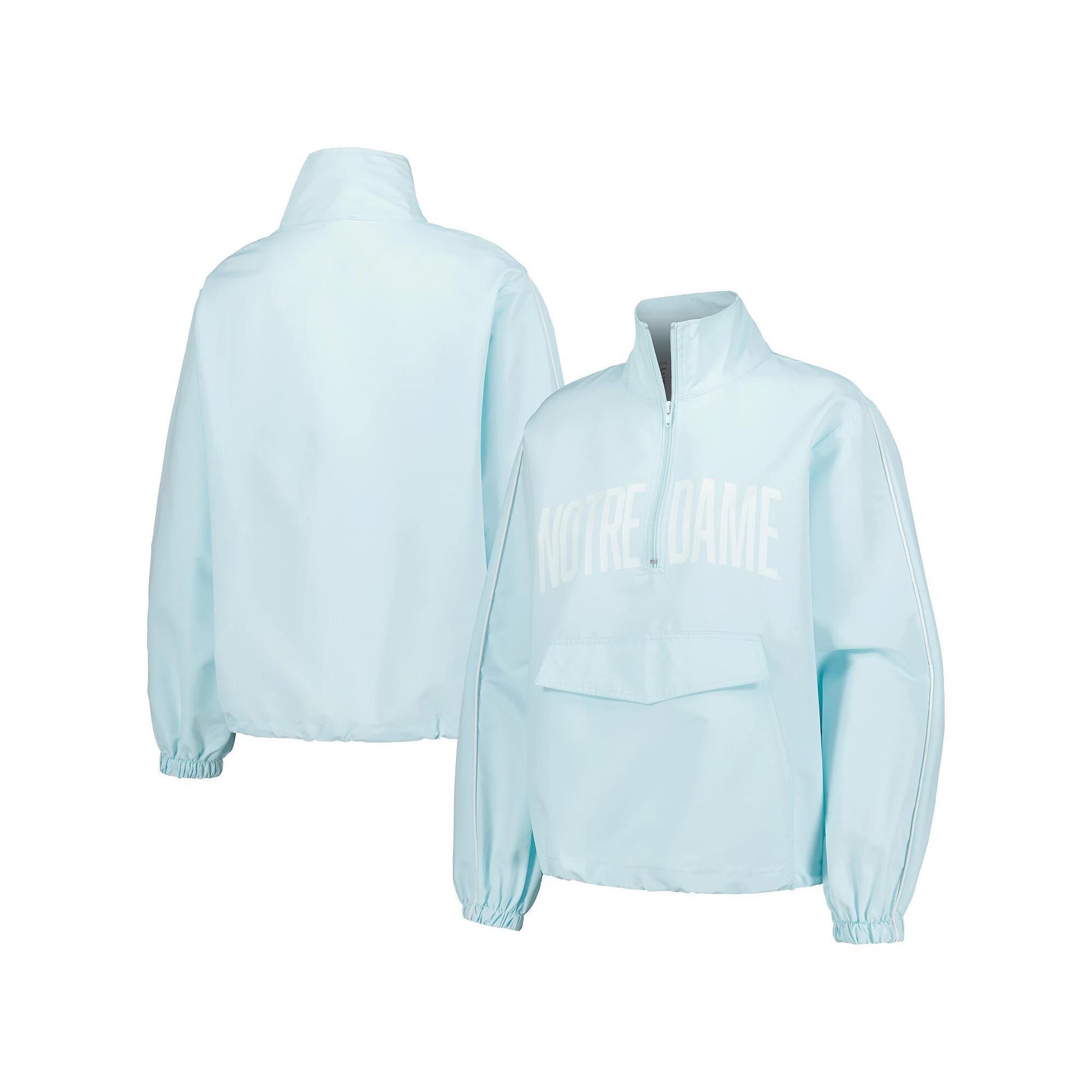 Women's Lusso Light Blue Notre Dame Fighting Irish Parker Quarter-Zip Rain Tech Jacket, Size: XXL Product Image
