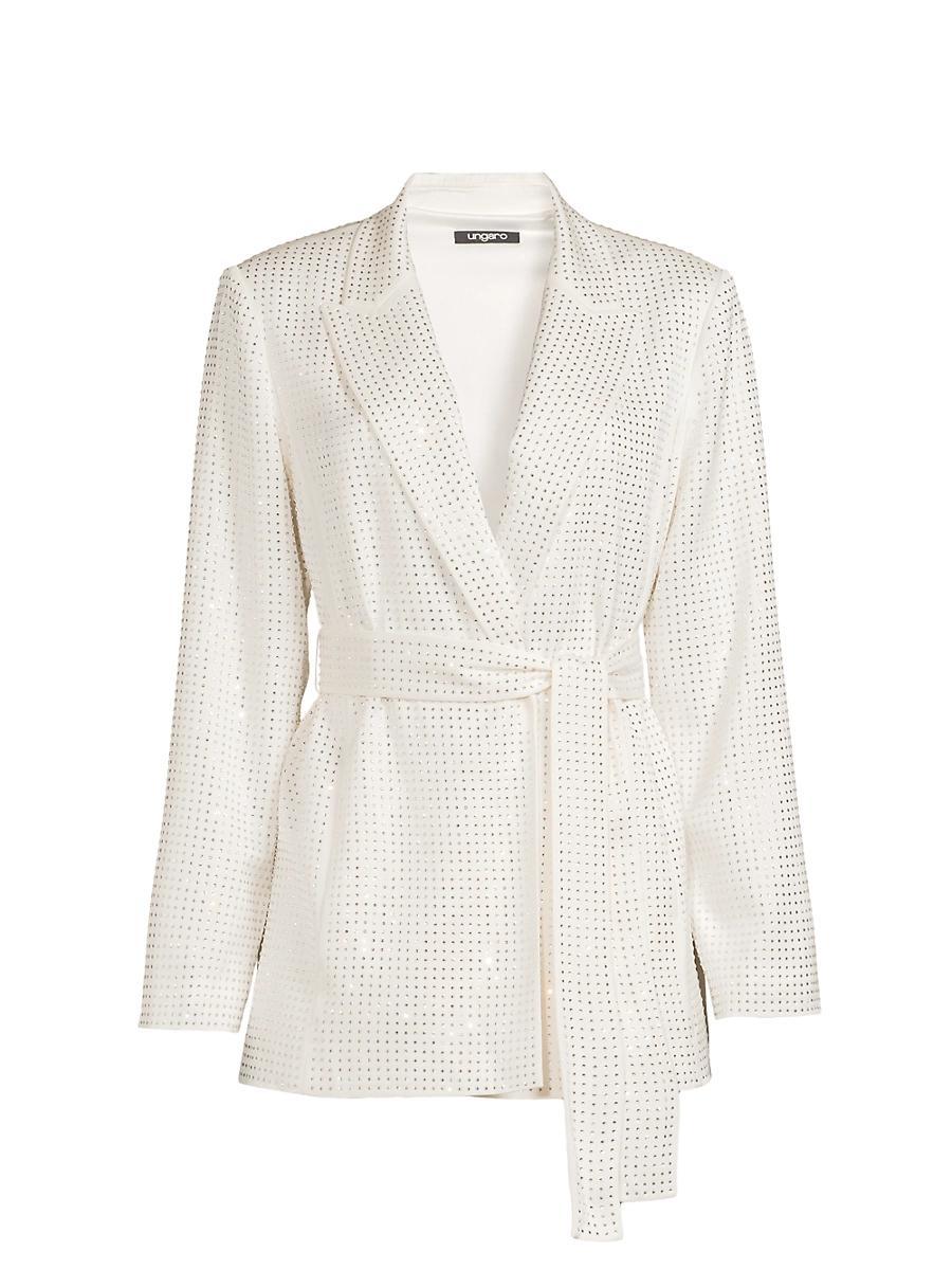 Womens Willow Hotfix Stretch-Silk Self-Tie Jacket Product Image