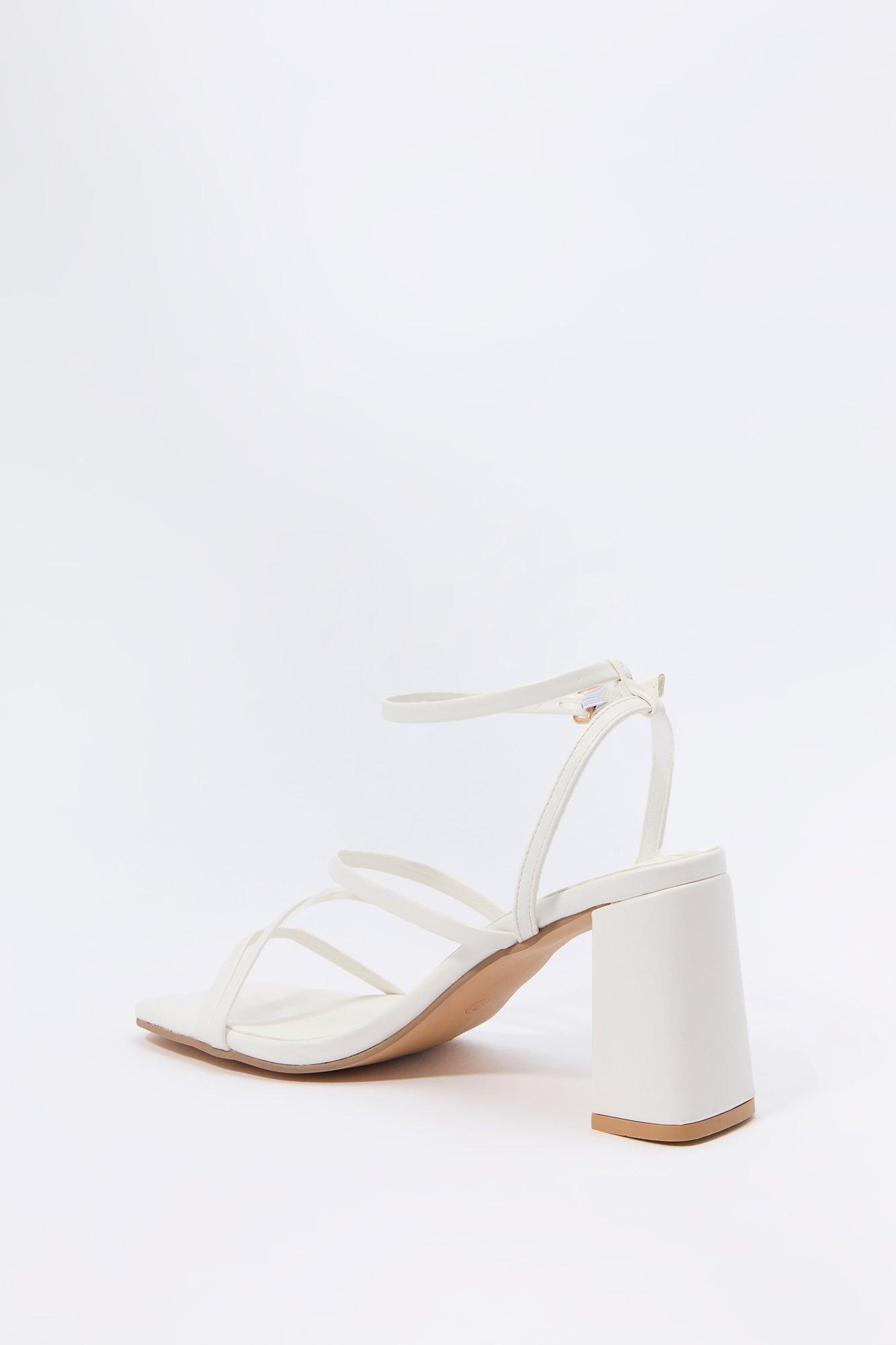 Faux Leather Strappy Open Toe Heel Female Product Image