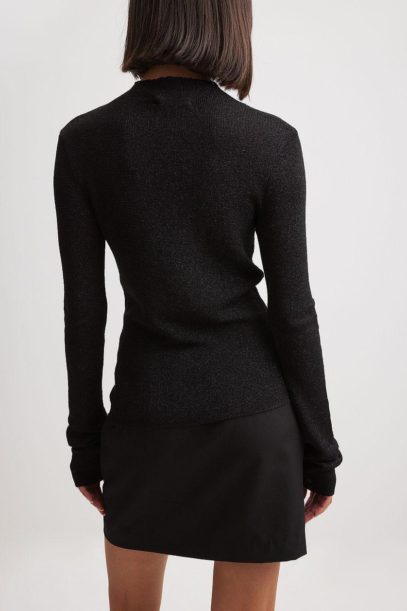 Glitter Knitted High Neck Top Product Image