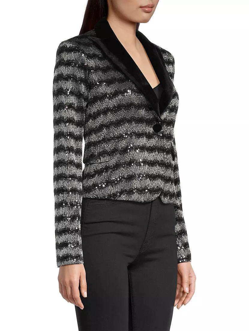 Chevron Sequined Blazer Product Image