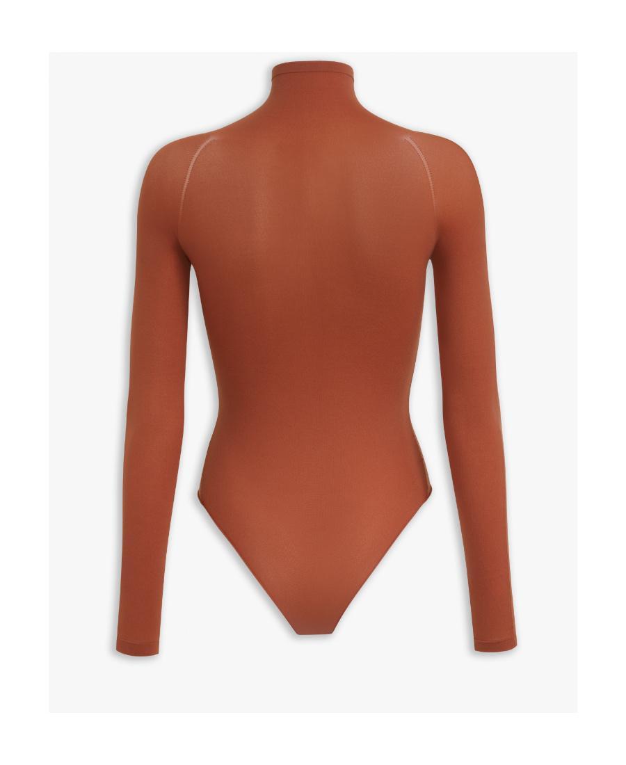 ALAÏA High-neck Raglan-sleeve Bodysuit In Brown Product Image