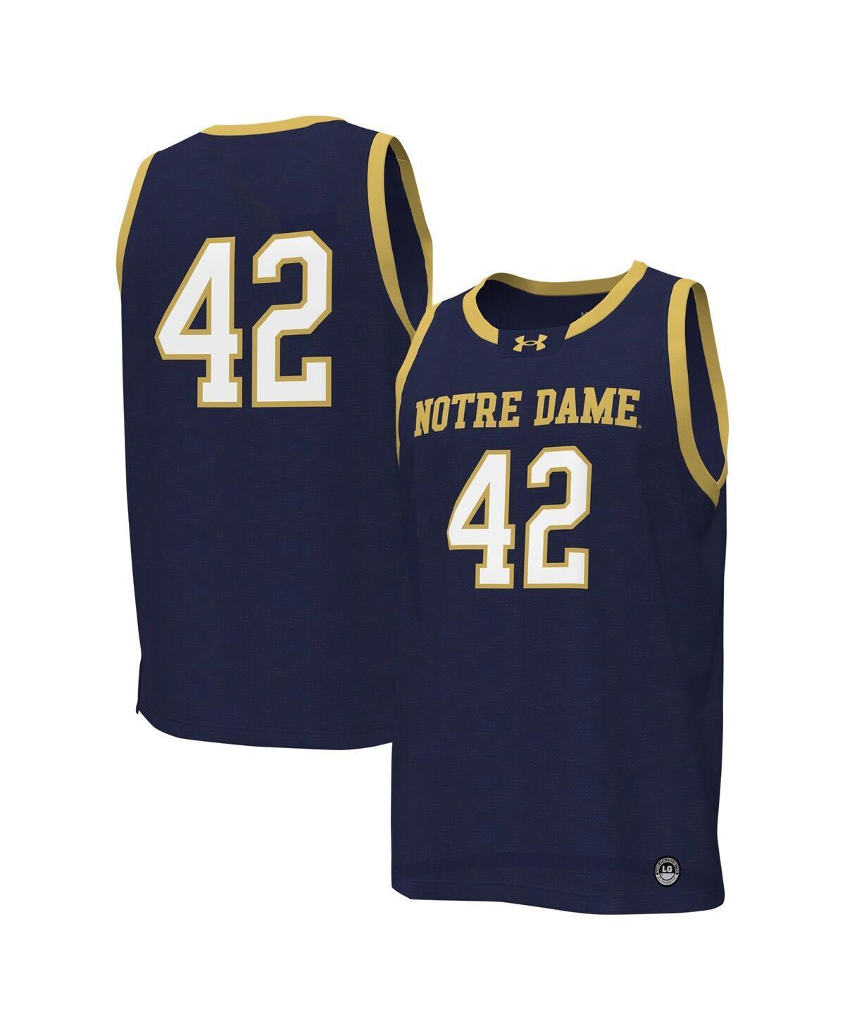 Men's Under Armour #42 Navy Notre Dame Fighting Irish Replica Basketball Jersey, Size: XL, Blue Product Image