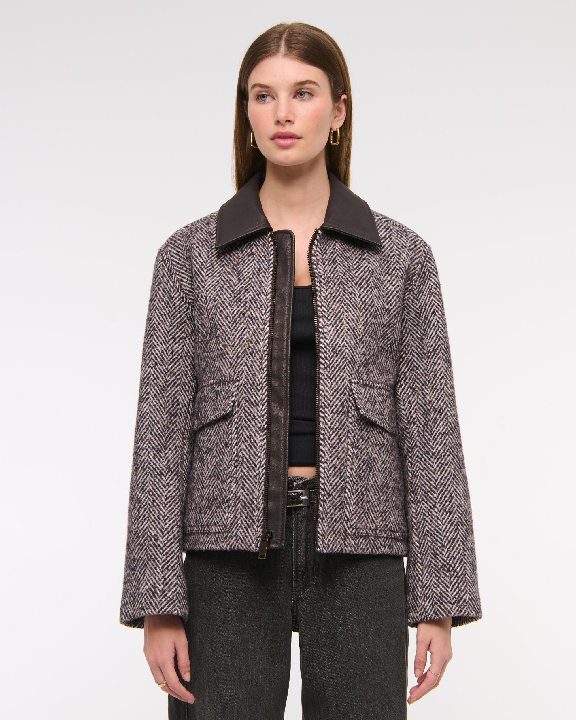 Short Wool-Blend Workwear Coat Product Image