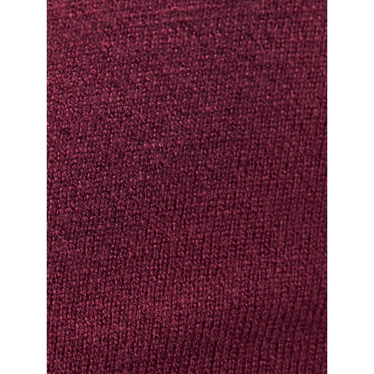 Plus Size Solid Super Soft Knit Surplice Neck Knit Top Scarlet Women Casual Long Sleeve Dailywear Pullovers BloomChic 26/4X Product Image