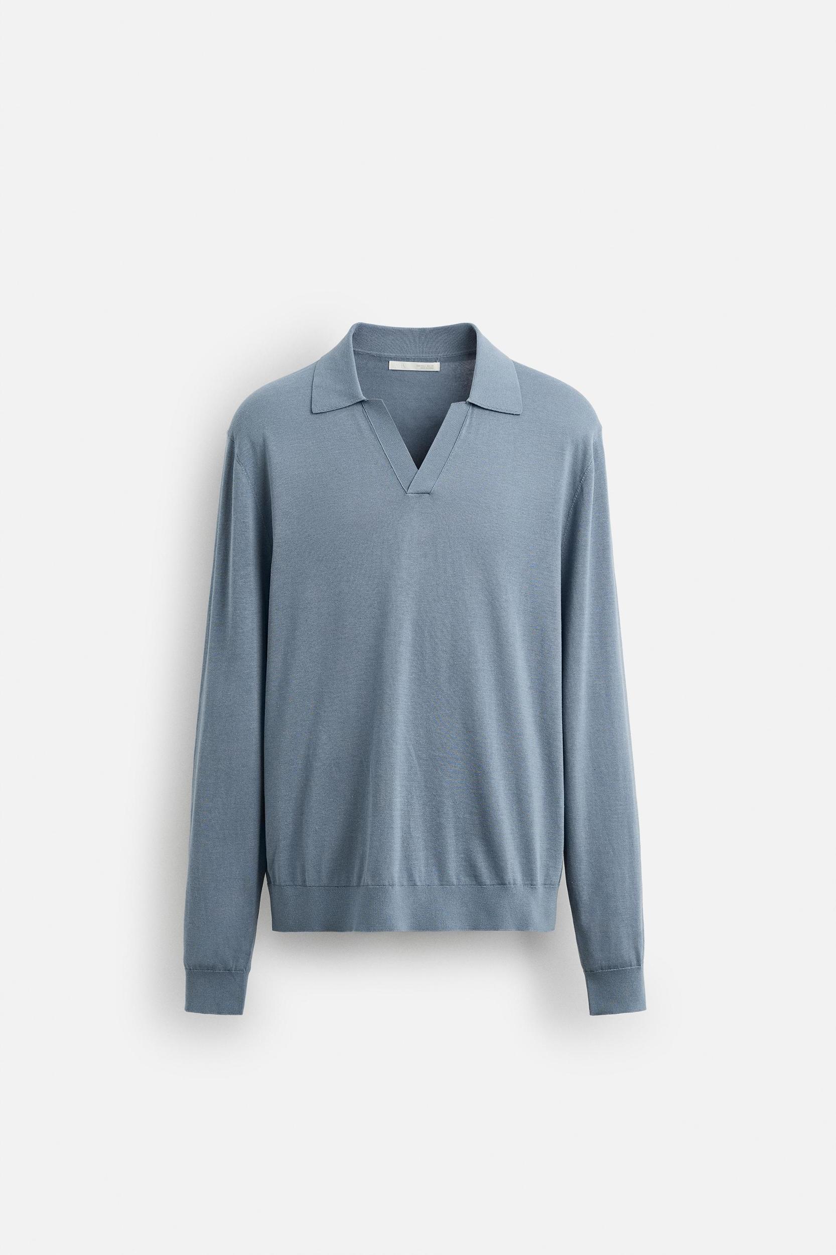 COTTON BLEND KNIT POLO SHIRT Product Image