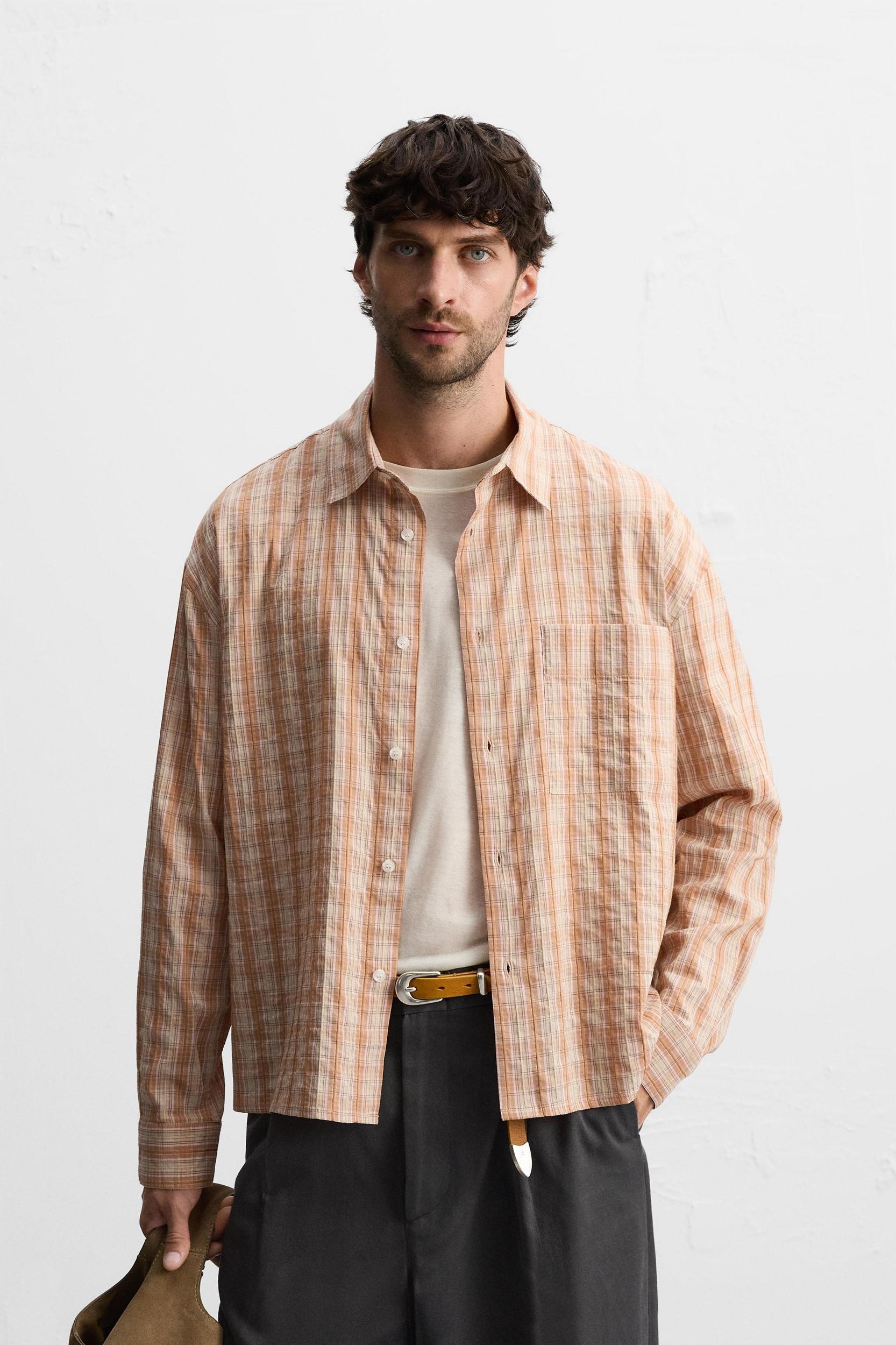 TEXTURED PLAID SHIRT Product Image
