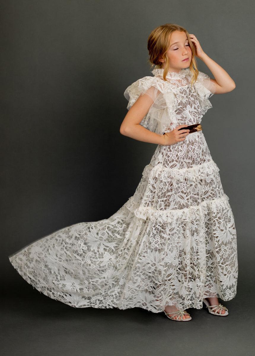 Alethea Impact Dress in Cream Girls Product Image