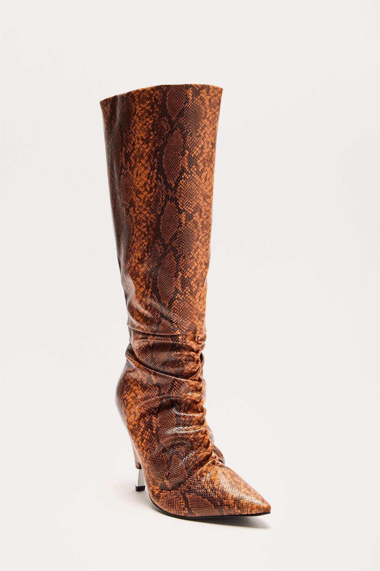 Nadia Knee High Boots - Brown Combo Product Image