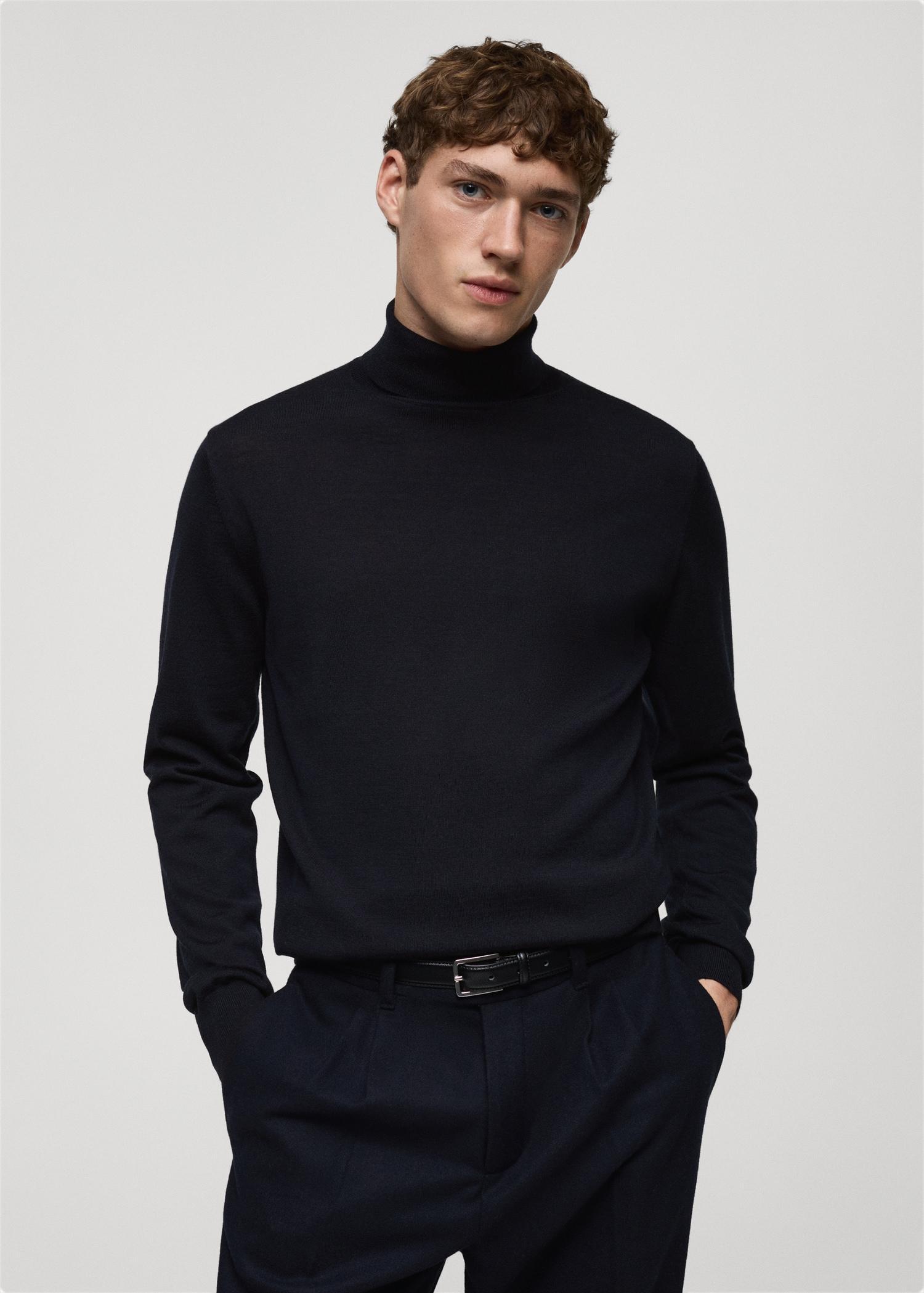 100% merino wool turtleneck sweater - Men | MANGO USA Product Image