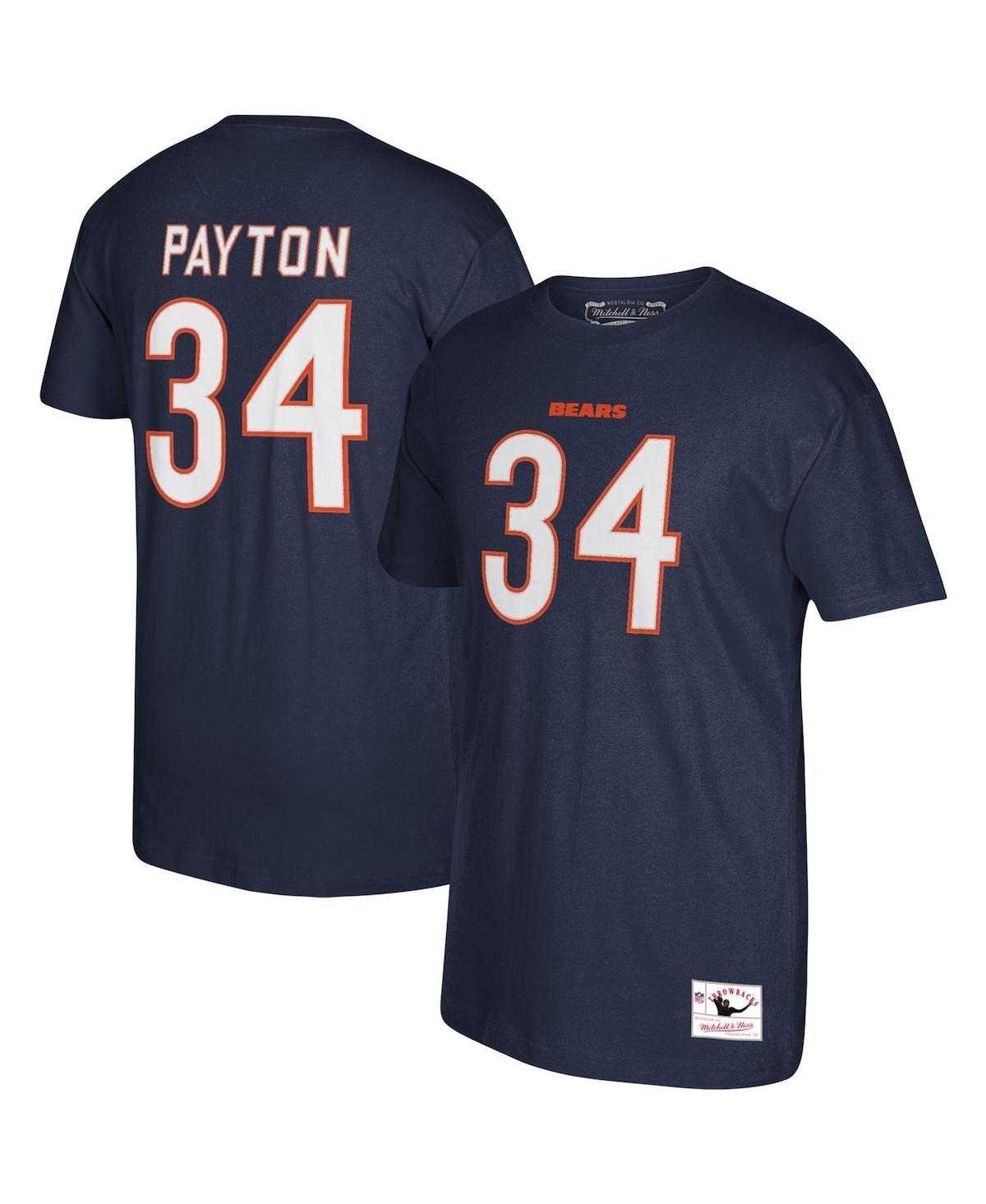 Men's Mitchell & Ness Walter Payton Navy Chicago Bears Retired Player Logo Name & Number T-Shirt, Size: Medium, Blue Product Image