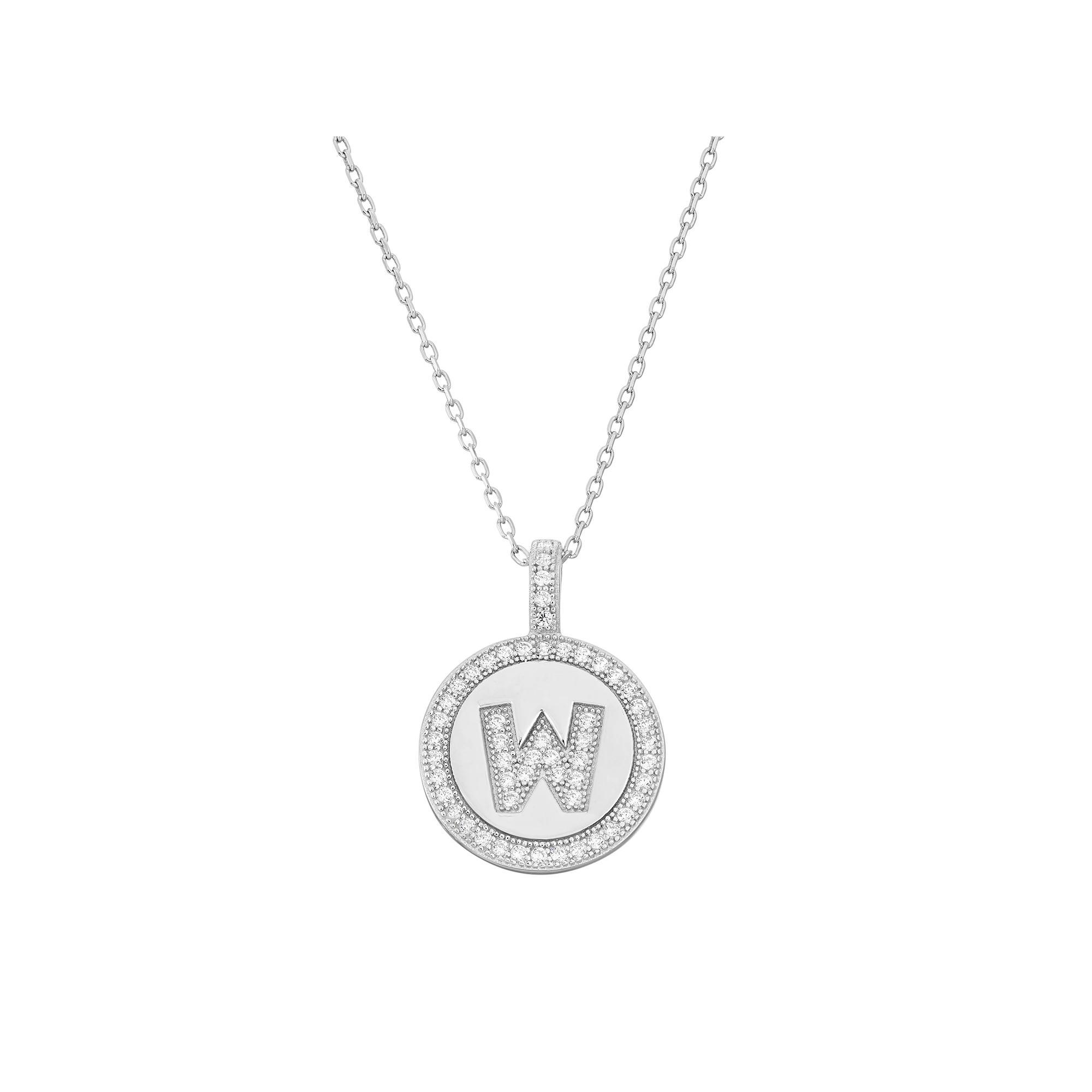 Sterling Silver Cubic Zirconia Initial Pendant Necklace, Women's, Size: 18" Product Image