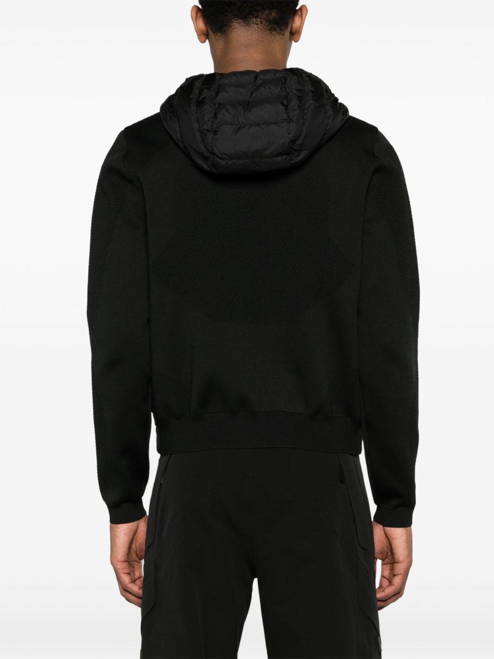 knitted-panels hooded puffer jacket Product Image
