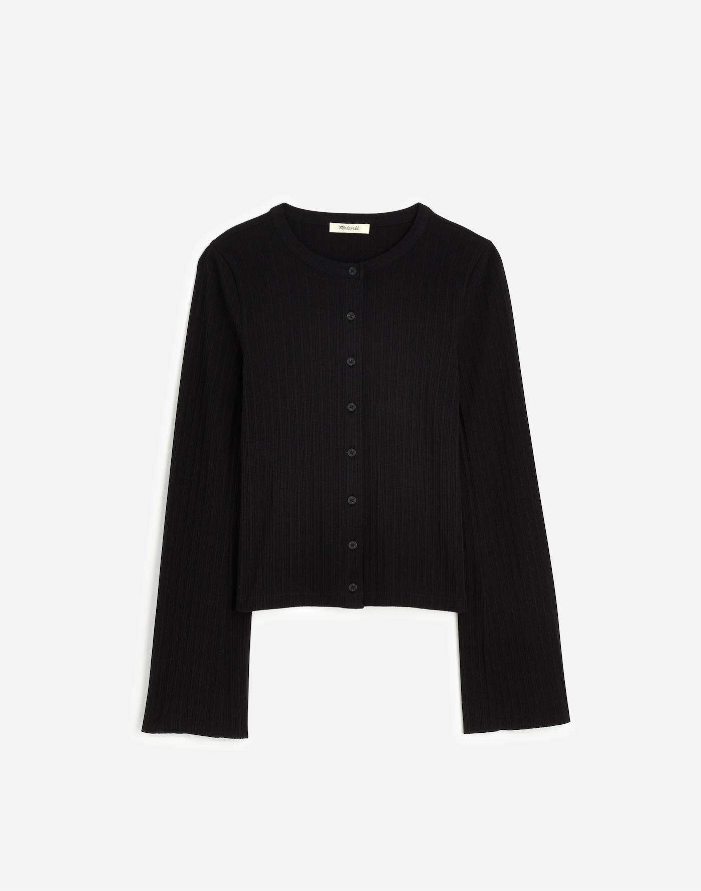 Cotton Flared-Sleeve Cardigan Product Image