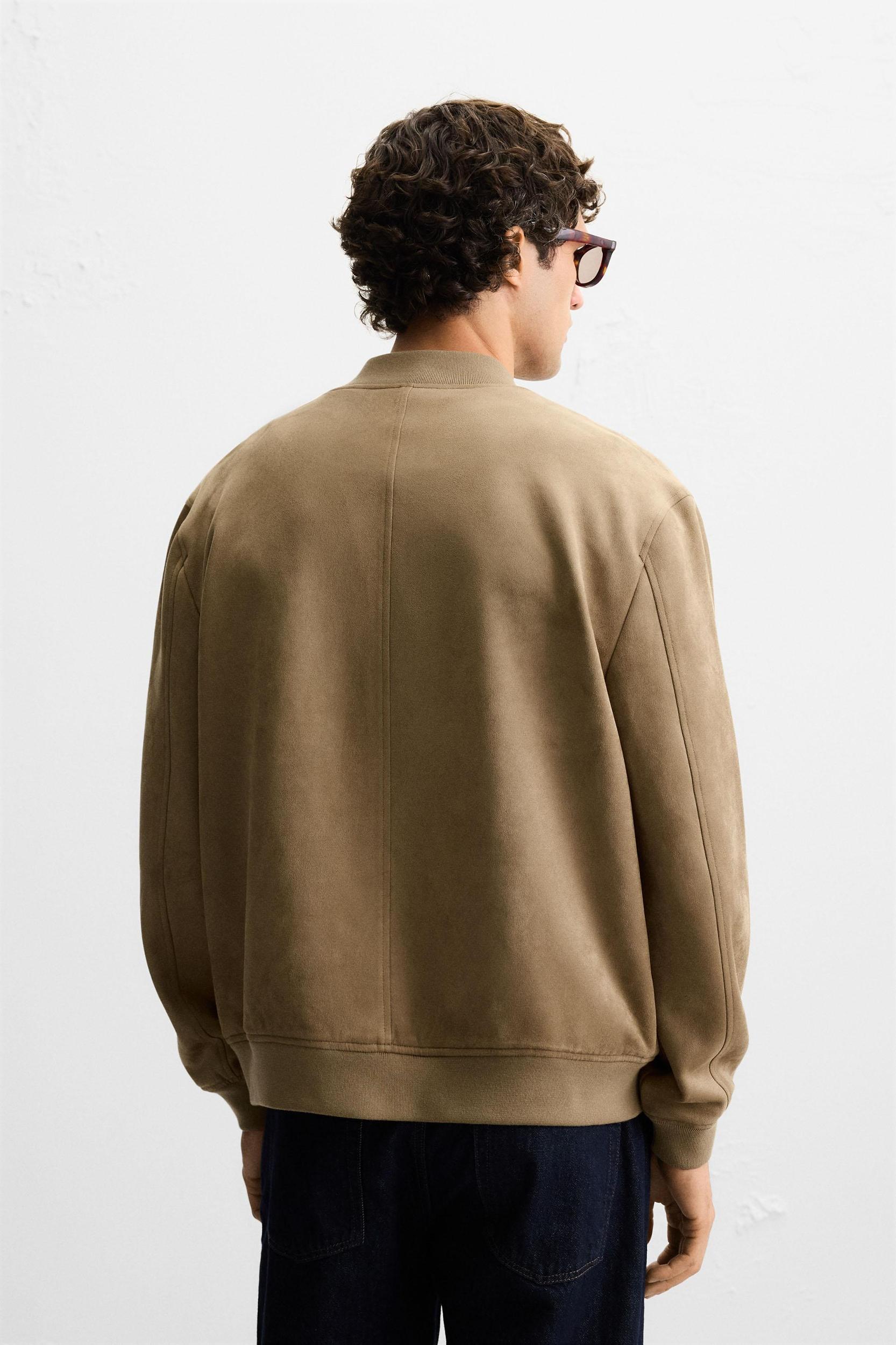 FAUX SUEDE BOMBER JACKET Product Image