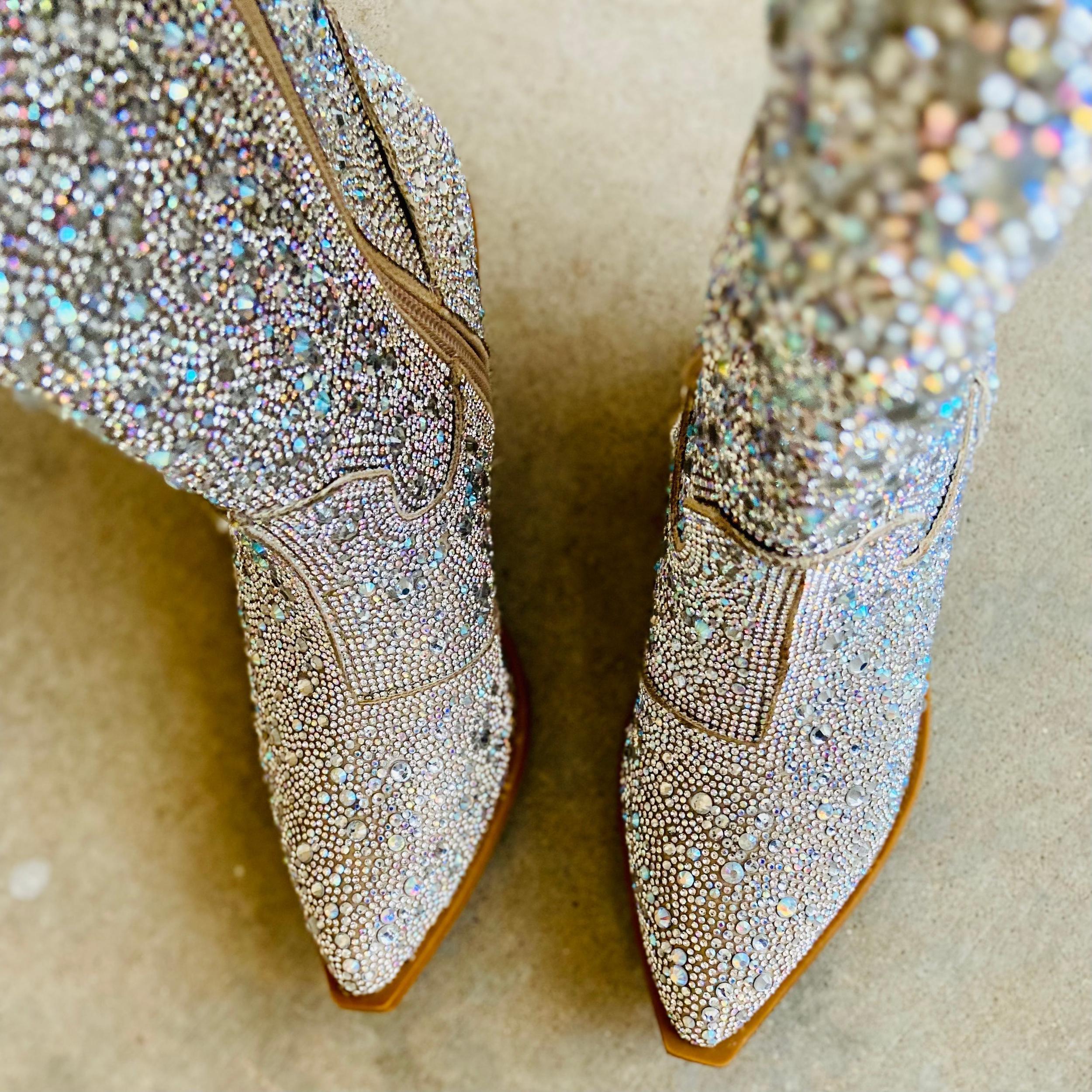 Nashville Glitz & Glam Silver Rhinestone Boots* Product Image