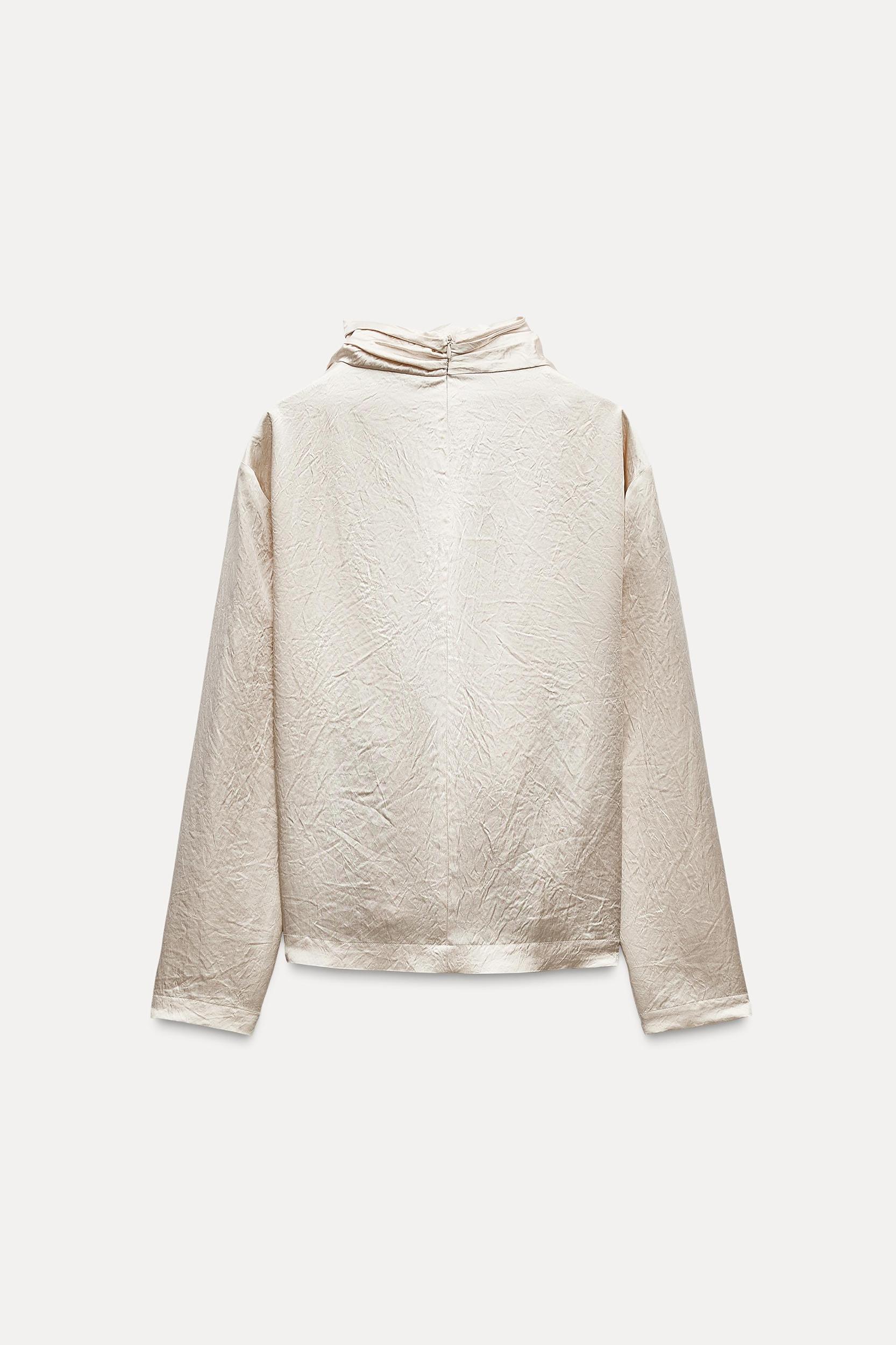 DRAPED SATIN EFFECT TOP ZW COLLECTION Product Image