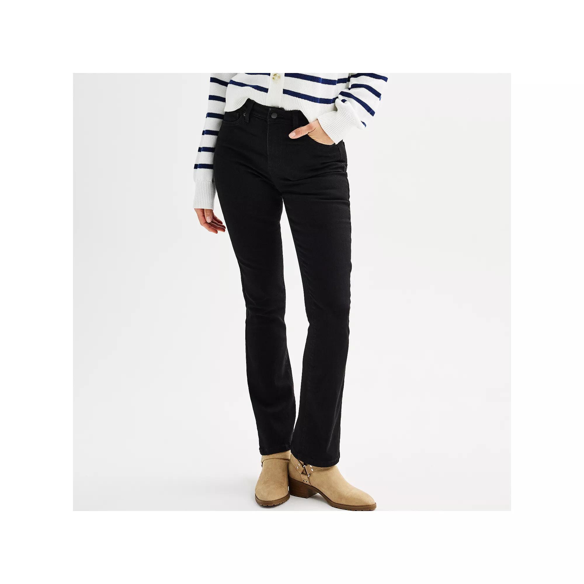 Women's Sonoma Goods For Life® Mid Rise Bootcut Jeans, Size: 2 Avg/Reg, Black Product Image