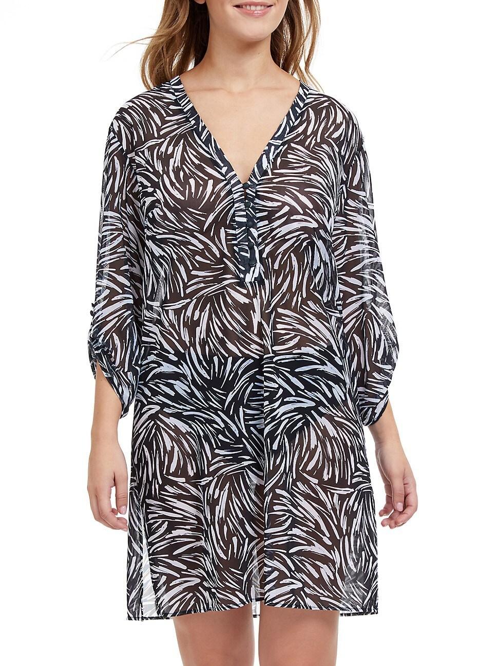 Womens Black Swan Mesh Cover-Up Tunic Product Image