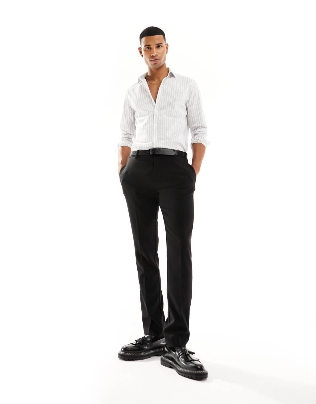 ASOS DESIGN slim fit stripe shirt Product Image