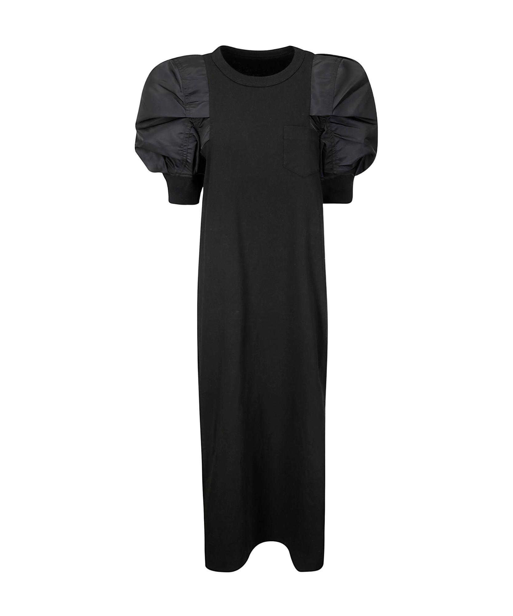 SACAI Nylon Twill X Cotton Jersey Dress In Black Product Image