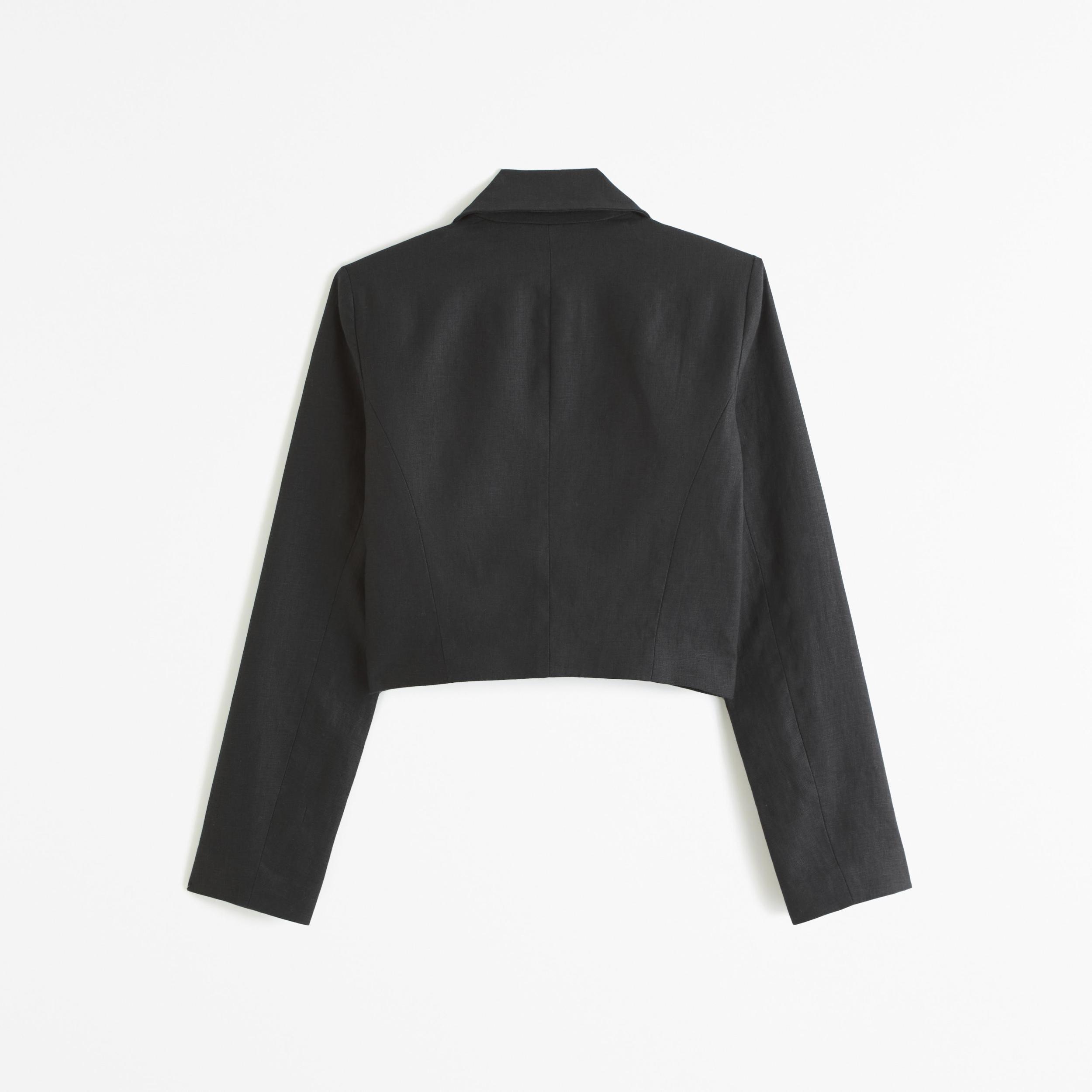 Premium Crepe Cropped Blazer Product Image