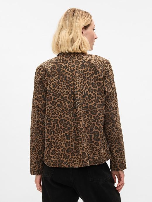 Leopard Denim Chore Jacket Product Image