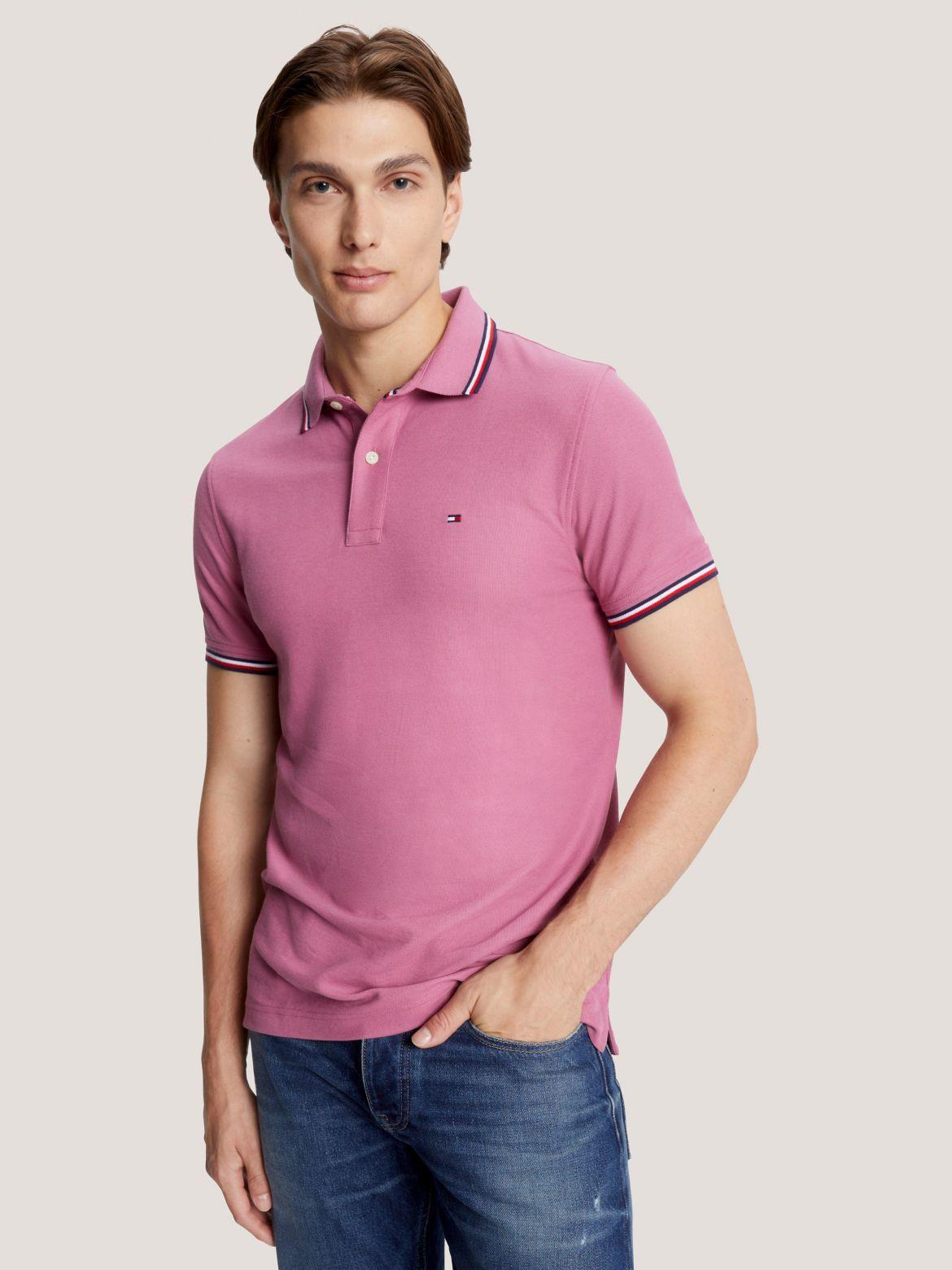 Men's Tommy Hilfiger Tommy Tipped Polo Shirt, Size: XL, Dark Sable Product Image