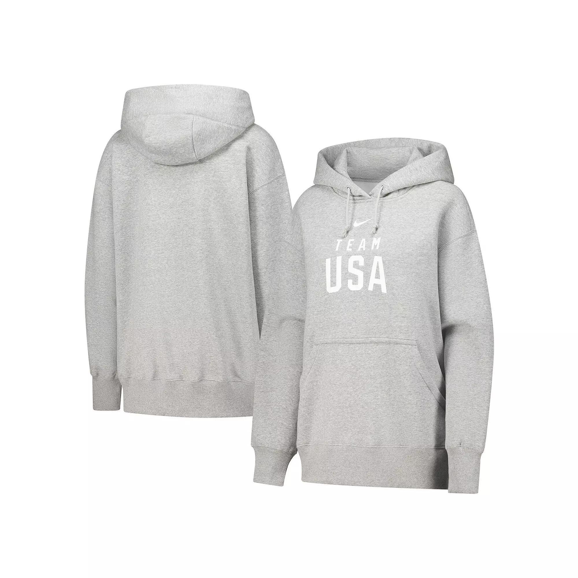Women's Nike Gray Team USA Phoenix Fleece Pullover Hoodie, Size: Large, Usa Grey Product Image