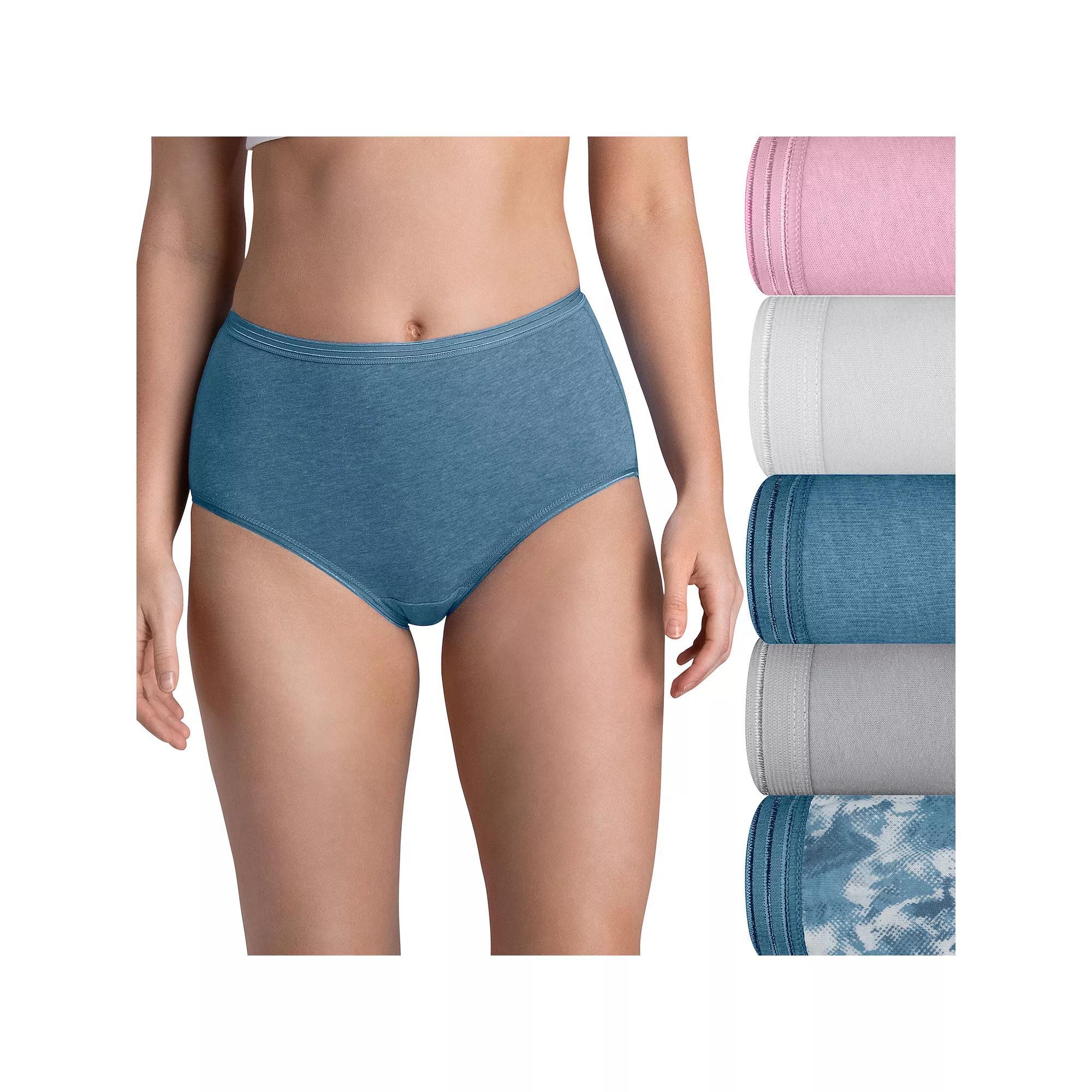 Women's Fruit of the Loom® Ultra Soft Brief 5-pack Panty Set 5DUSKBR, Size: 10, High Society Asst Product Image